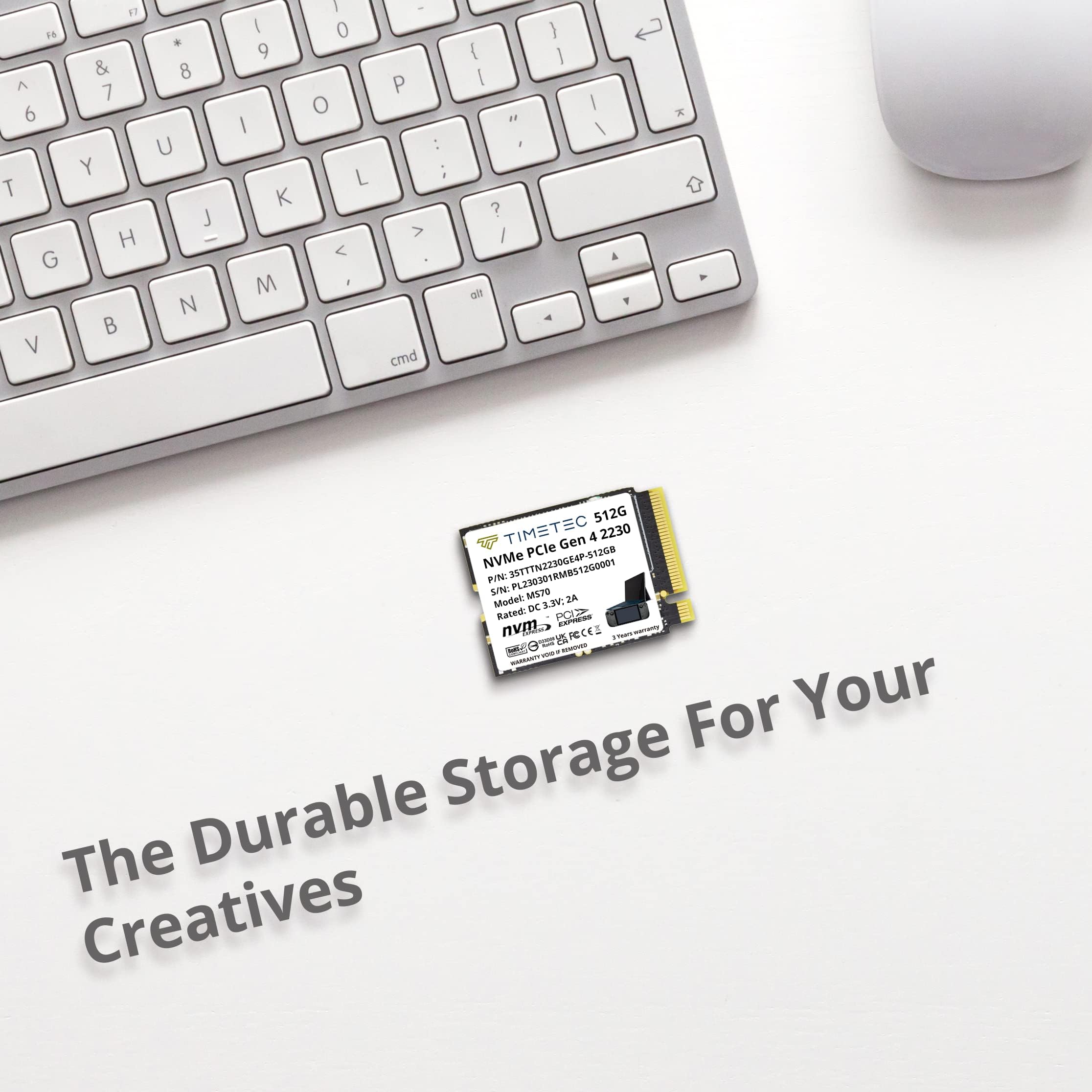 Timetec 512Gb M.2 2230 Ssd Nvme Pcie Gen4X4 Read Up To 4,800 Mb/S Compatible With Steam Deck, Asus Rog Ally, Microsoft Surface P
