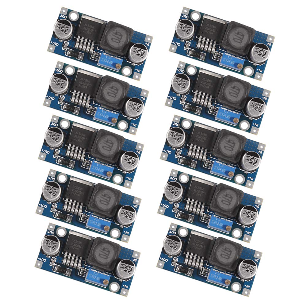 Aitrip 10 Pack Xl6009 Dc Dc Buck Boost Voltage Converter Power Module 4A 400Khz Adjustable Switch Module 3.8 30V To 1.25 35V Pow