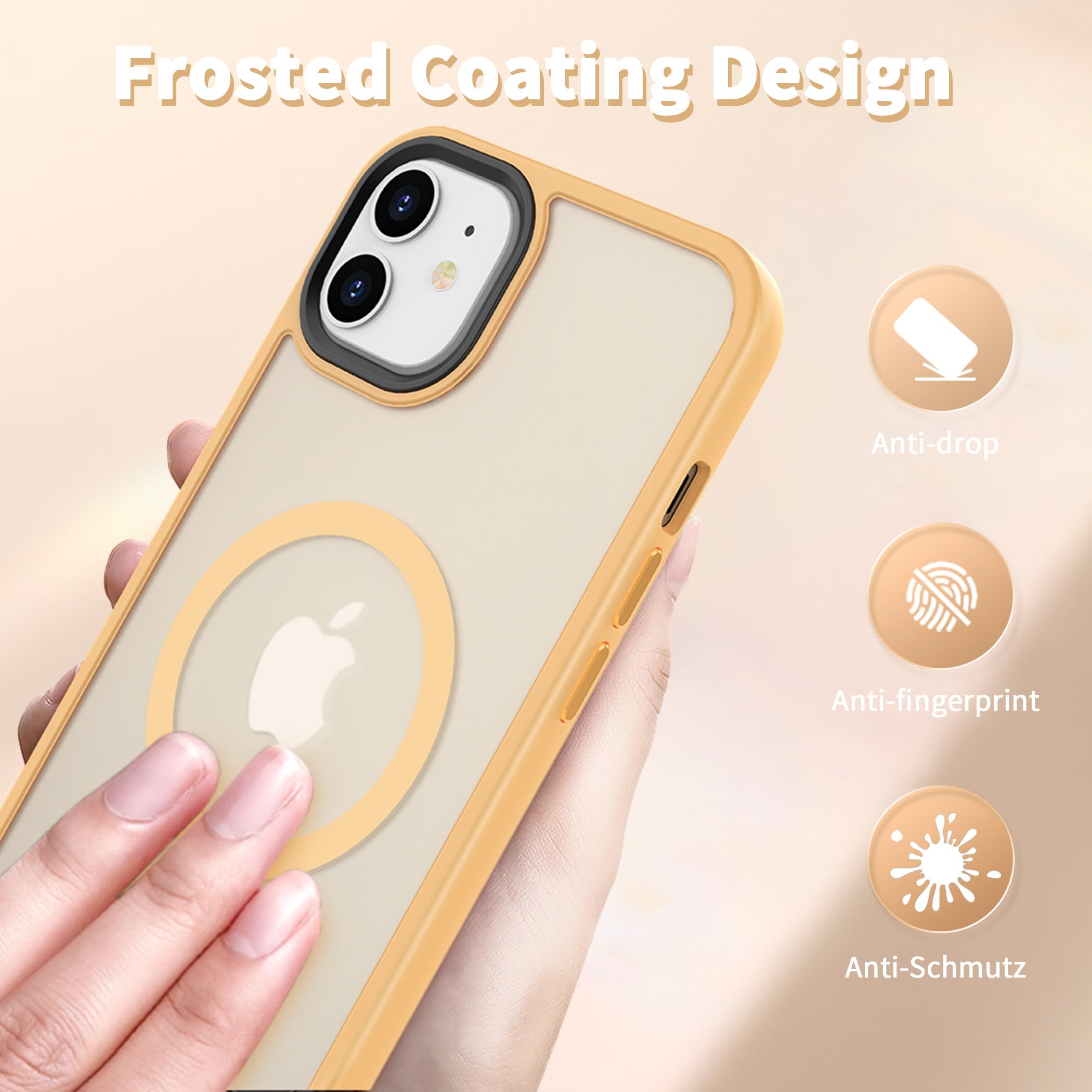 Cacoe Magnetic Case For Iphone 12 & Iphone 12 Pro 2020 6.1 Inch Compatible With Magsafe & Magnetic Car Phone Mount,Anti Fingerpr