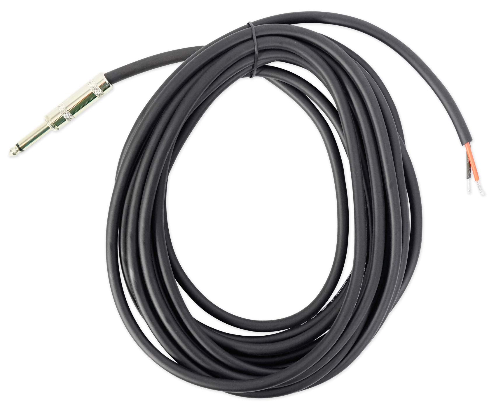 Rockville RTSBW20 20 Foot 1/4 TS to Bare Wire Speaker Cable,16 AWG,100% Copper