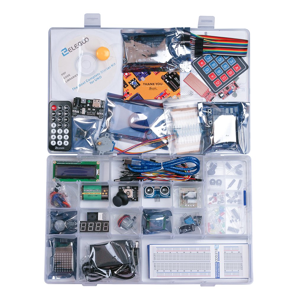 ELEGOO UNO R3 Starter Kit - 200+ Components, Arduino IDE Compatible, Model EL-KIT-001, V1.0