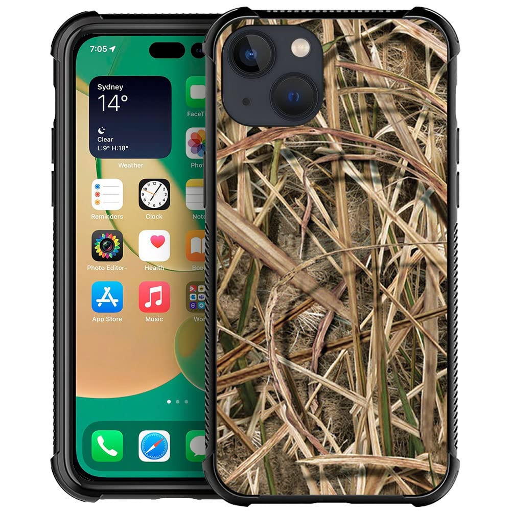 Yixinbb Compatible With Iphone 13 Mini,H Waterfowl Hunting Camouflage Pattern Design Scratch Shock Resistant Rugged Tpu Protecti