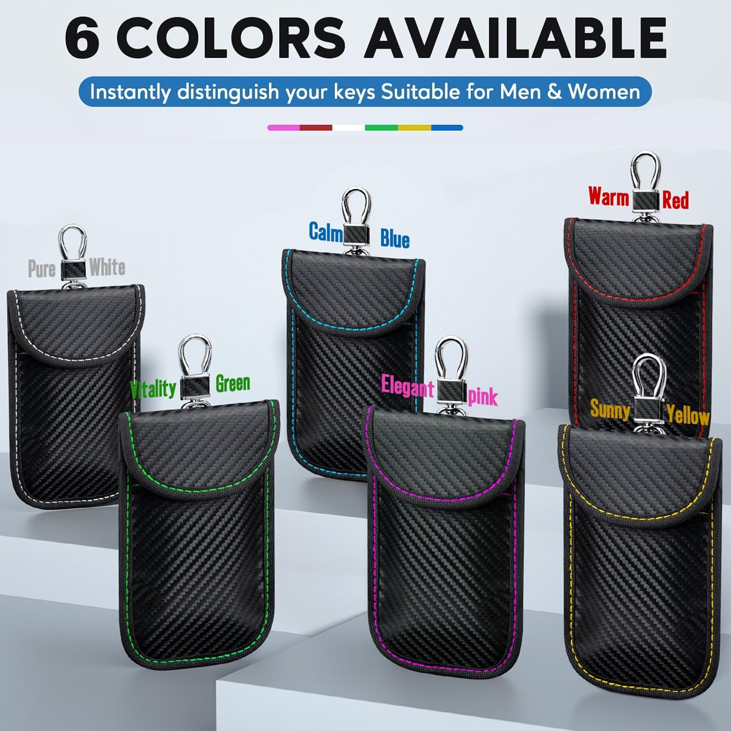 Coorattyes 2024 Faraday Bag Key Protector, 2 Pack Signal Blocking Rfid Key Fob Protector Pouch, Anti Theft Car Security Cage (Gr