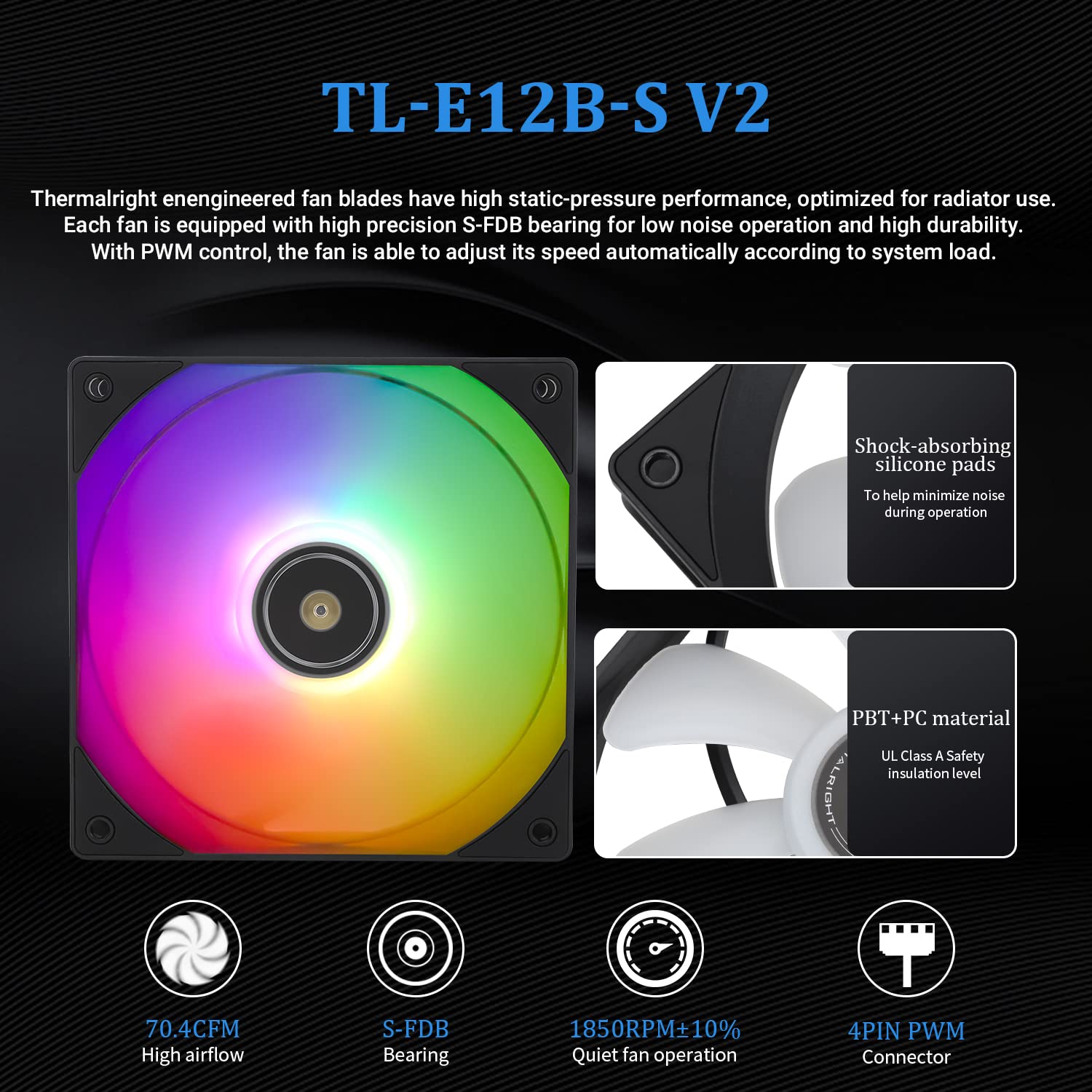 Thermalright Frozen Prism360 Black Argb Cpu Liquid Cooler,Efficient Pwm Controlled Pump 3300Rpm,3  Tl E12 Series Pwm Fan,Water C