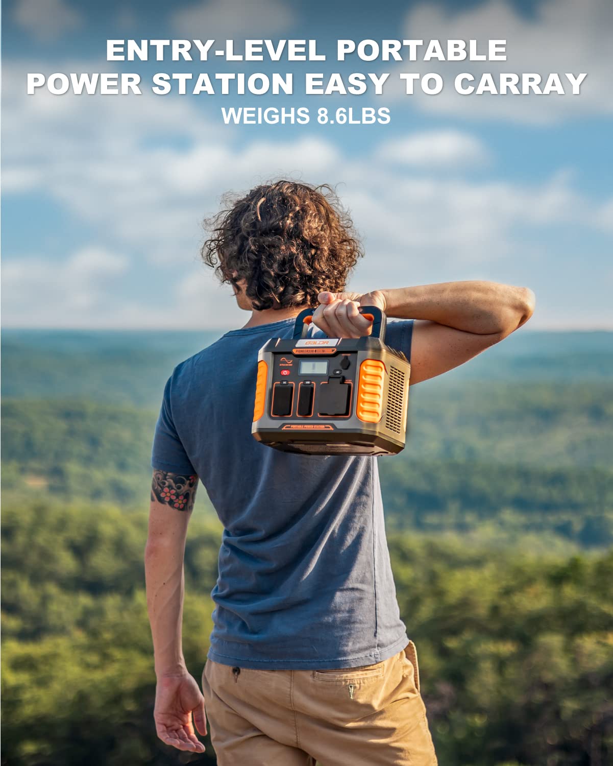 Baldr Portable Power Station, Solar Generator With 120V Pure Sine Wave Ac Outlet, Backup Lithium Battery Power Supply, 330W | 28