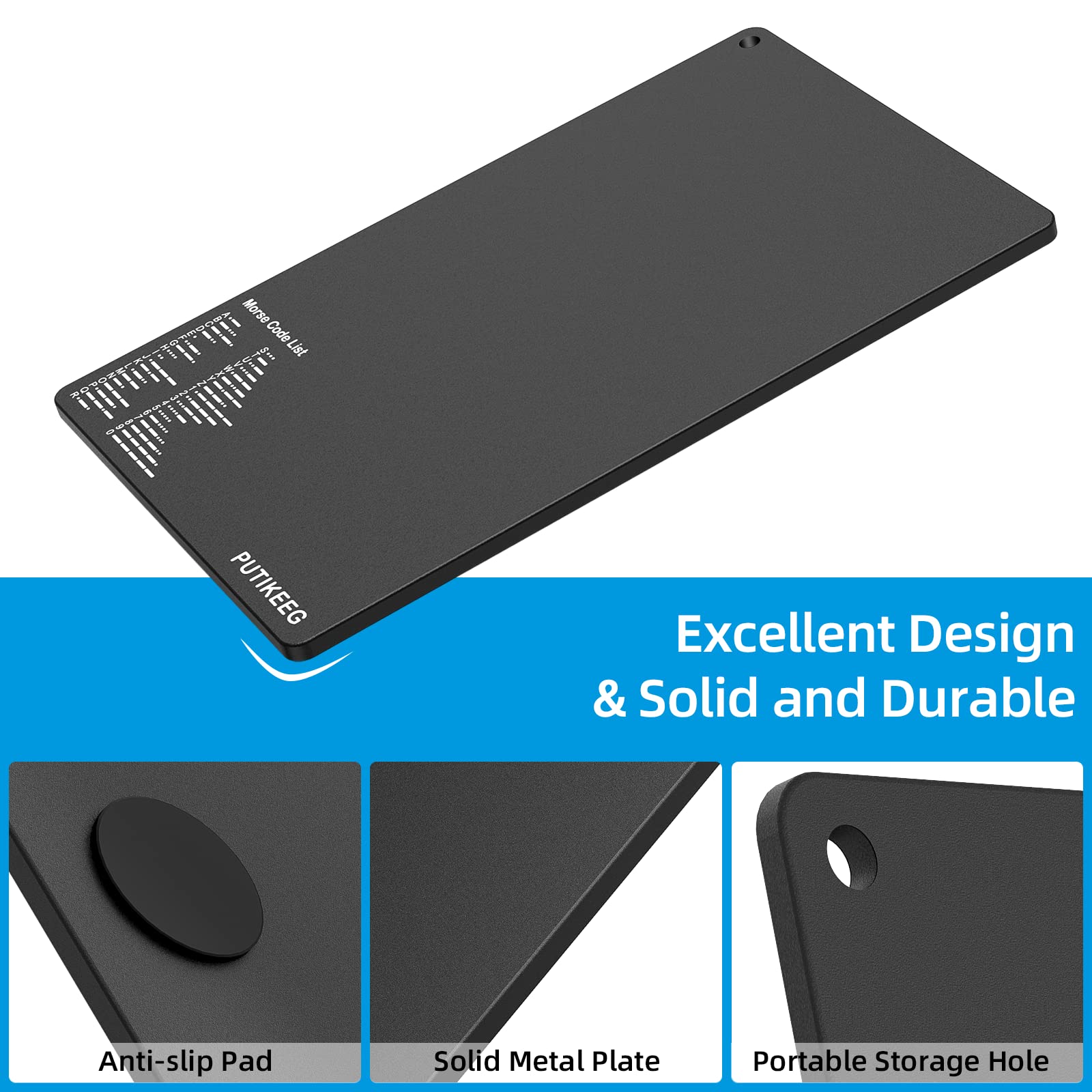 Putikeeg Morse Code Table Key Morse Code List Learning Shortwave Radio Black