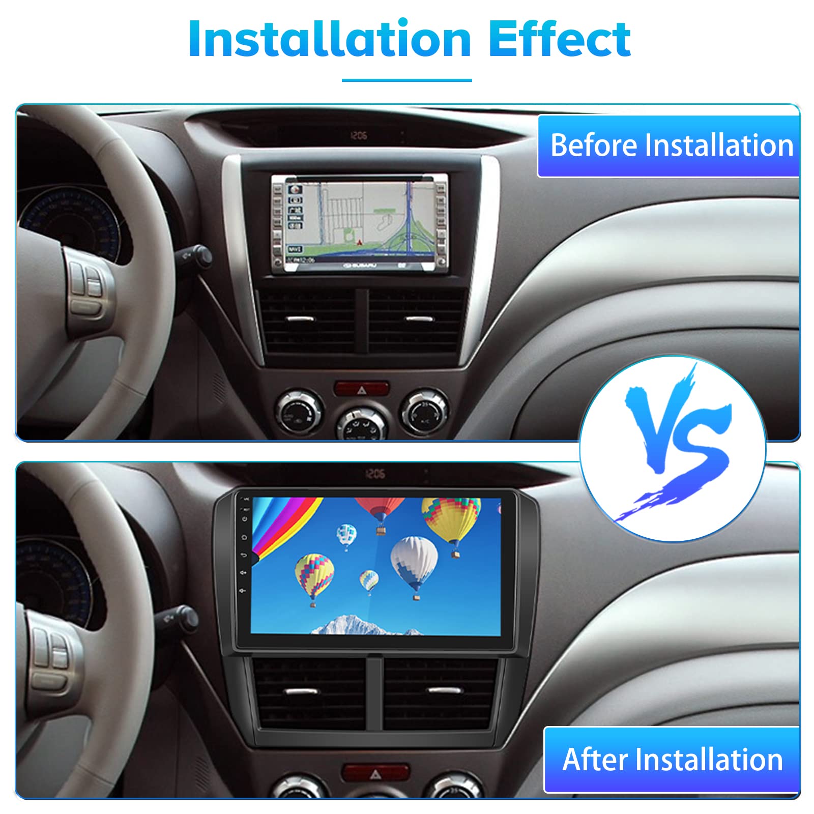 Roinvou 2+64G Android 13 Carplay Stereo For 2008 2012 Subaru Forester Impreza Wrx Sti, Wireless Carplay Radio With Android Auto,