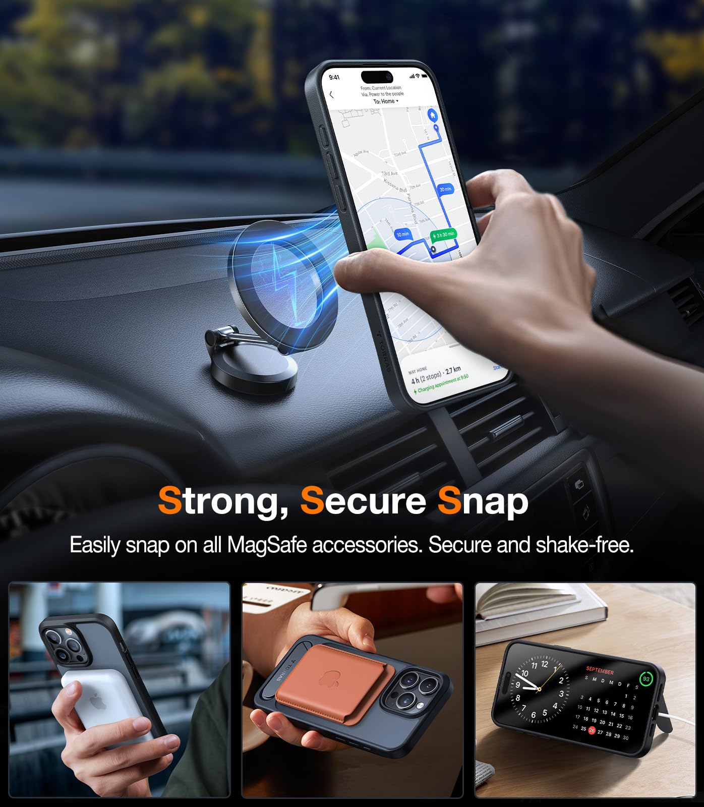 Torras Upgraded Magnetic & Stand For Iphone 14 Pro Case [Military Grade Drop Tested] [Compatible With Magsafe] Slim Thin Light F