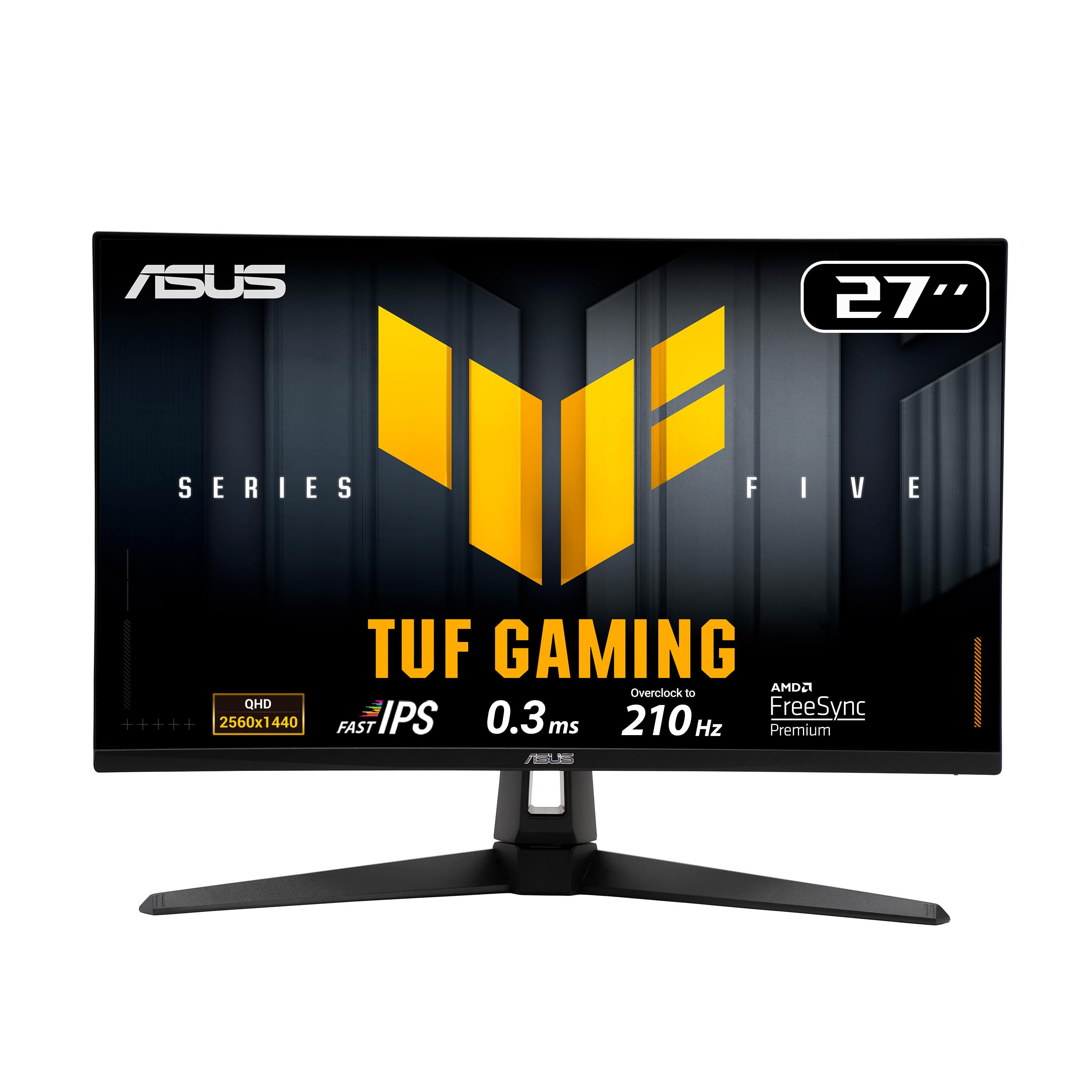 ASUS TUF Gaming 27    1440P Monitor (VG27AQ5A) - QHD (2560 x 1440), 210Hz (OC), 0.3ms, Fast IPS, Extreme Low Motion Blur Sync, F