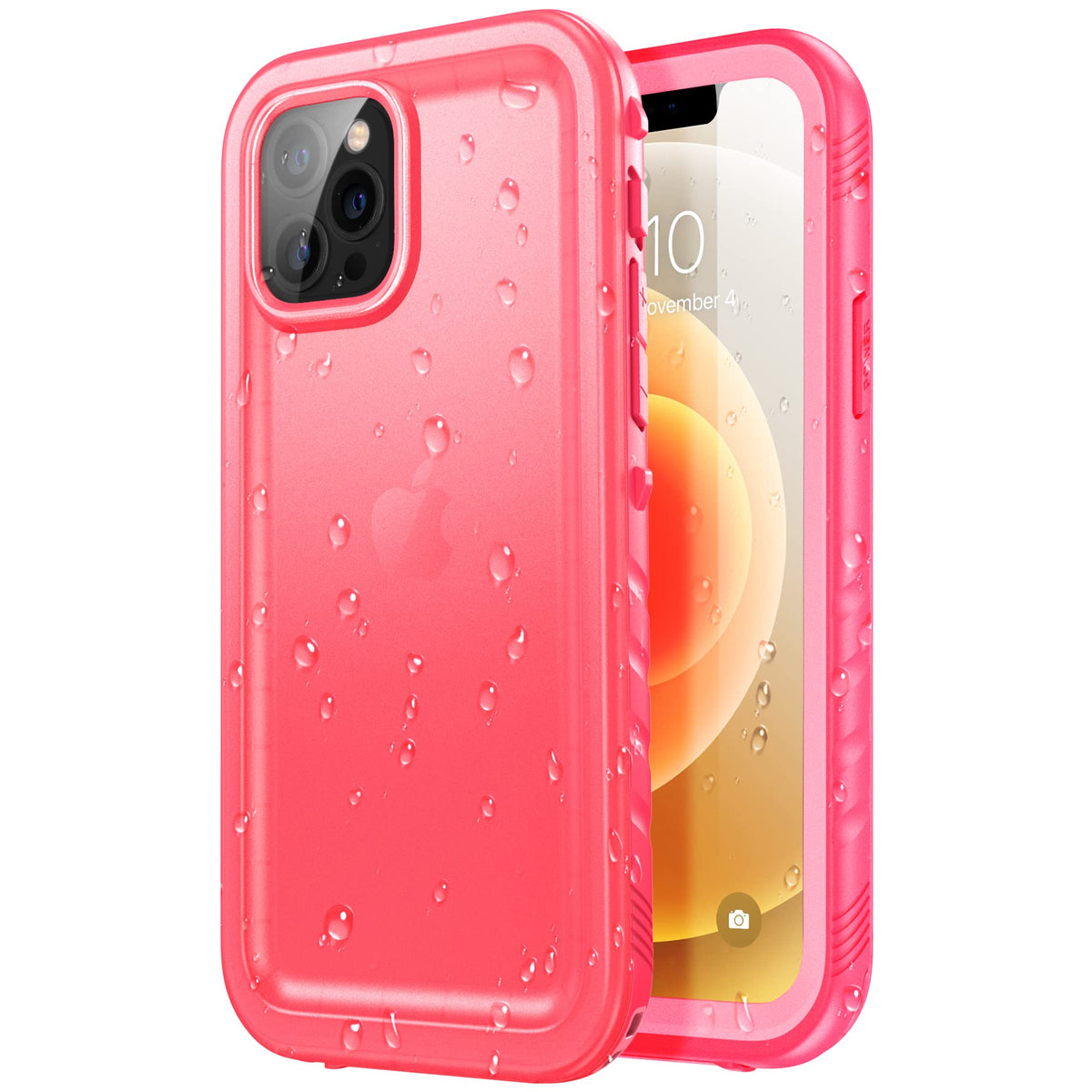 Sportlink Iphone 12/12 Pro Waterproof Case   Shockproof Dustproof Rugged Screen Protector 6.1'' Pink