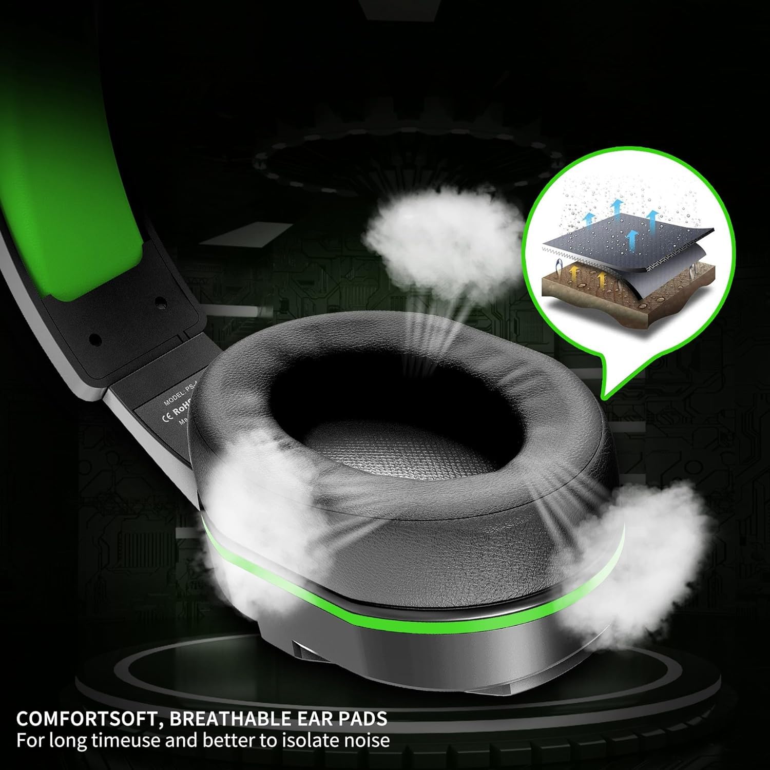 Kikc Gaming Headset With Mic For Ps4, Xbox One, Ps5, Pc, Mobile Phone And Notebook, Controllable Volume Gaming Headphones With S