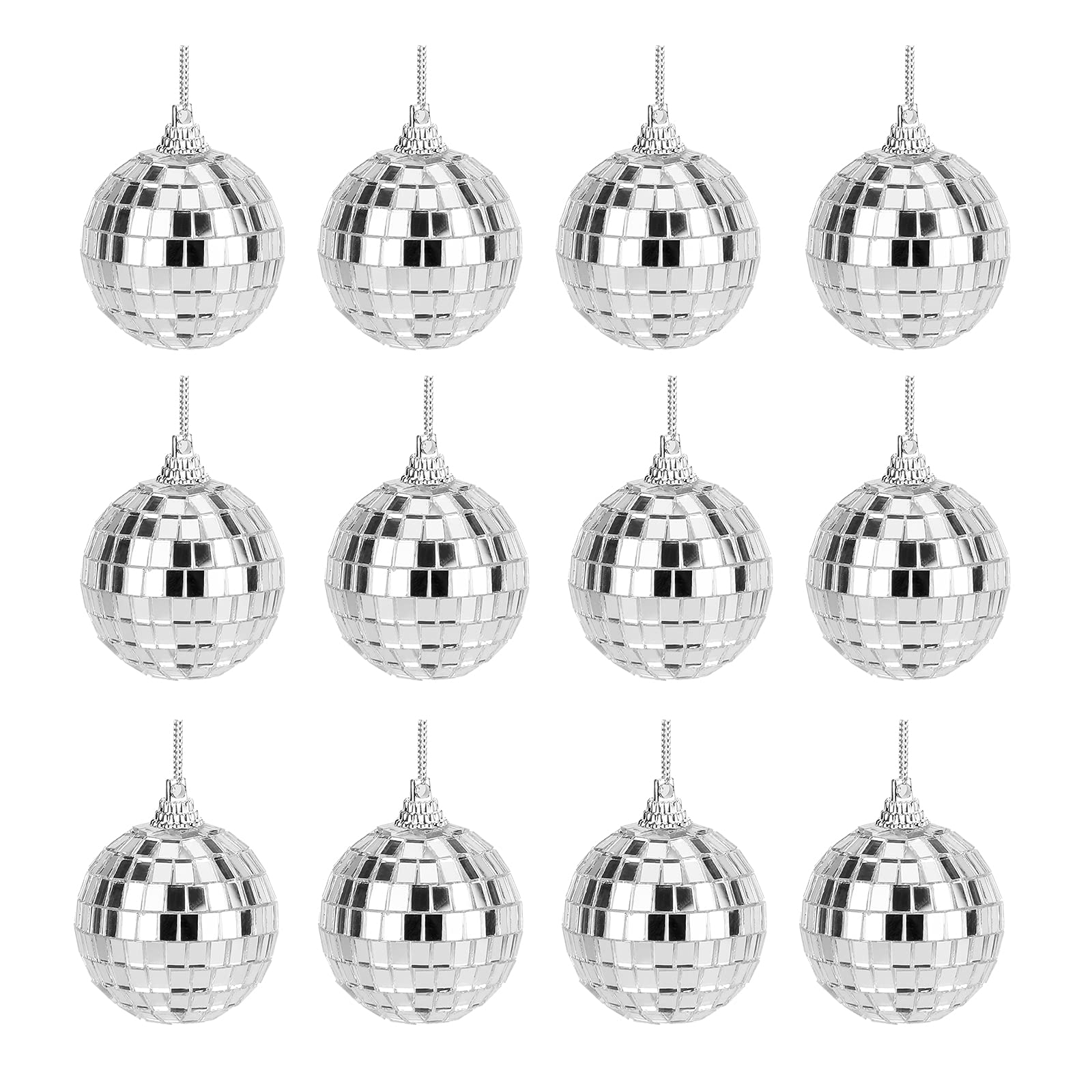 Mirror Disco Balls Set   Silver Disco Party Decoration Bright Reflective Mirror Christmas Balls Easy To Hang Suitable For Christ