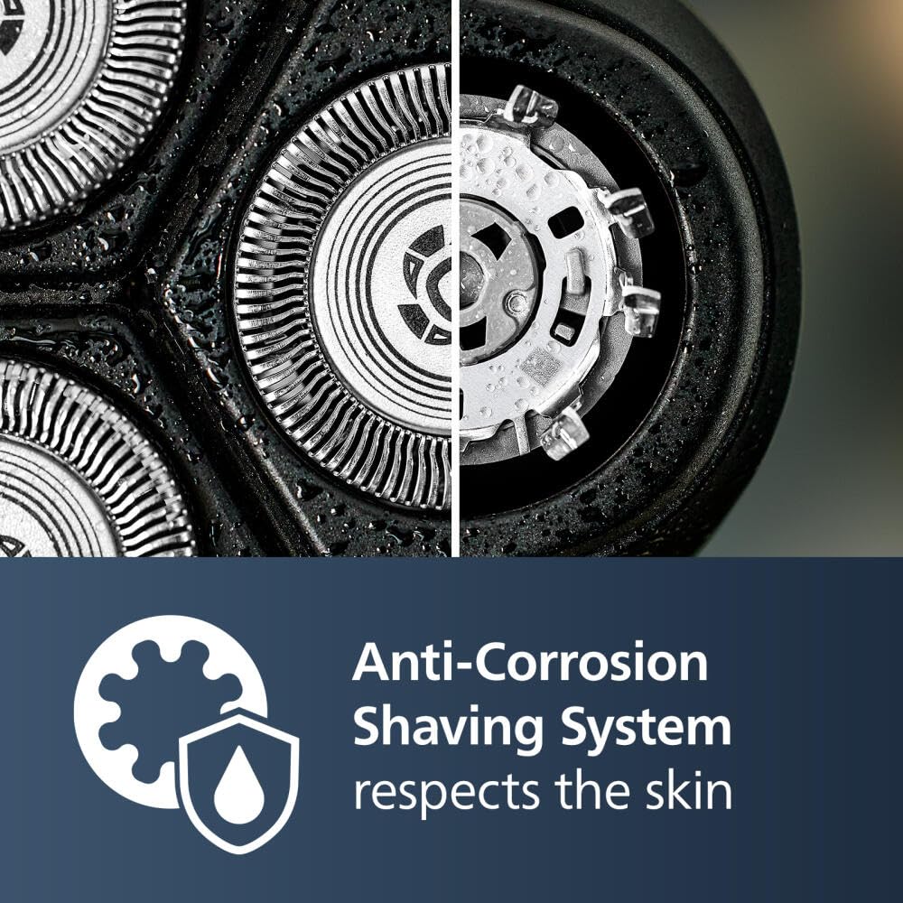 Philips Norelco Shaver 3900 Series, Wet And Dry Electric Shaver, P Cap, Travel Pouch, Charging Stand, Storm Blue, Model S3341/92