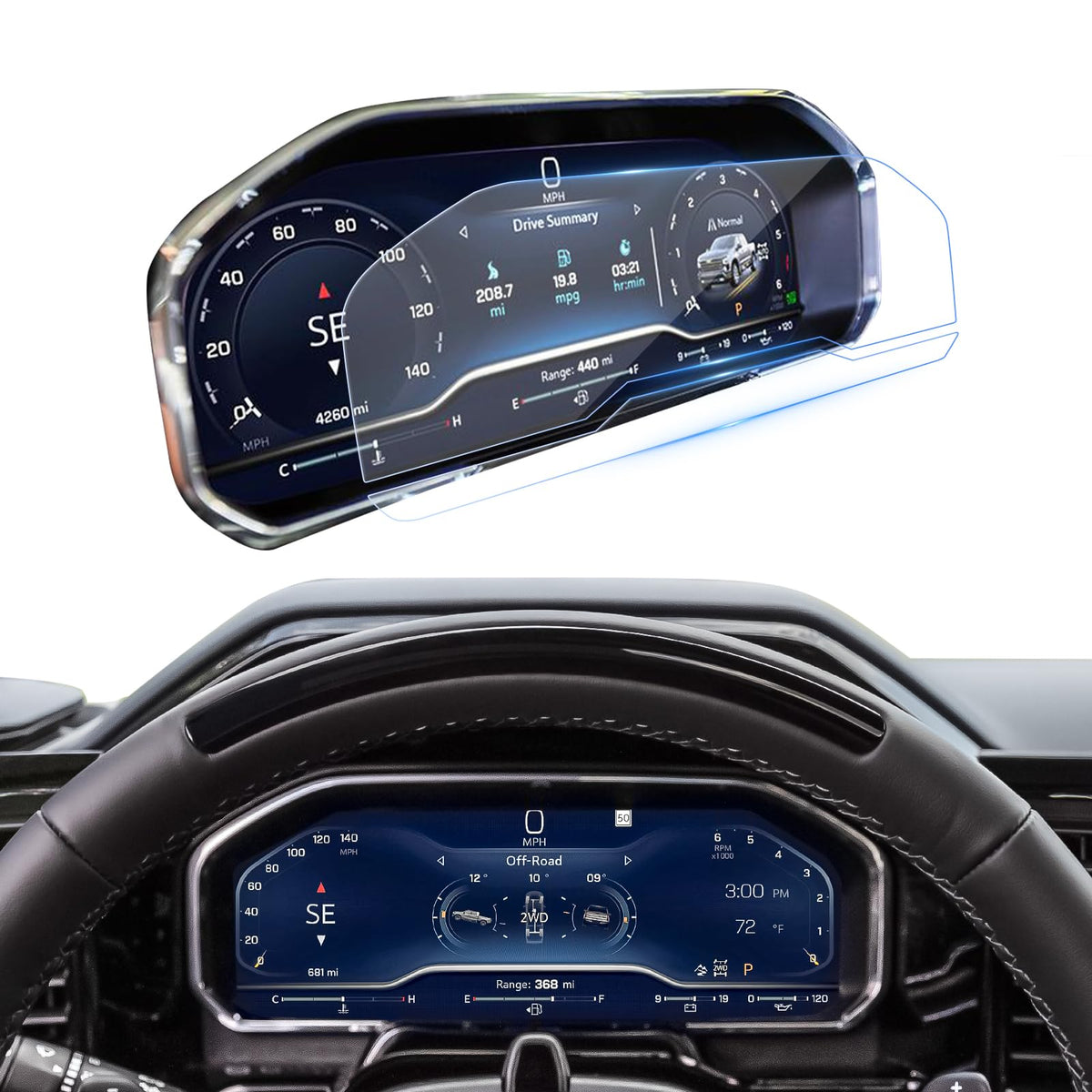 Lantu For Suburban Tahoe Yukon Dashboard Screen Protector For 2022-2024 Chevy Silverado/Gmc Sierra 1500&2024 Silverado/Sierra 25