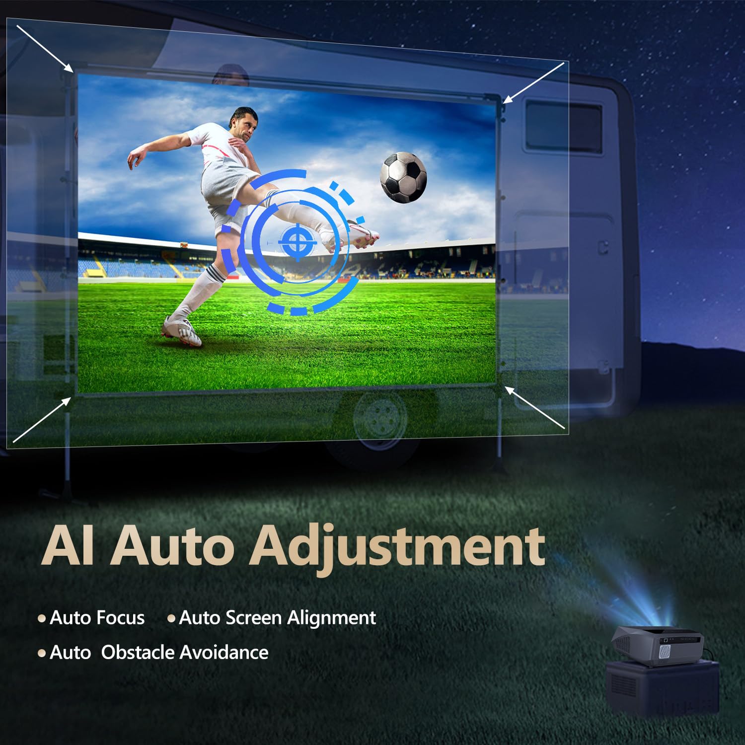 4K Auto Focus Daylight Projector Ultra Hd Movie Gaming Proyector Led Smart Wifi Bluetooth Indoor Outdoor Home Theater Projector