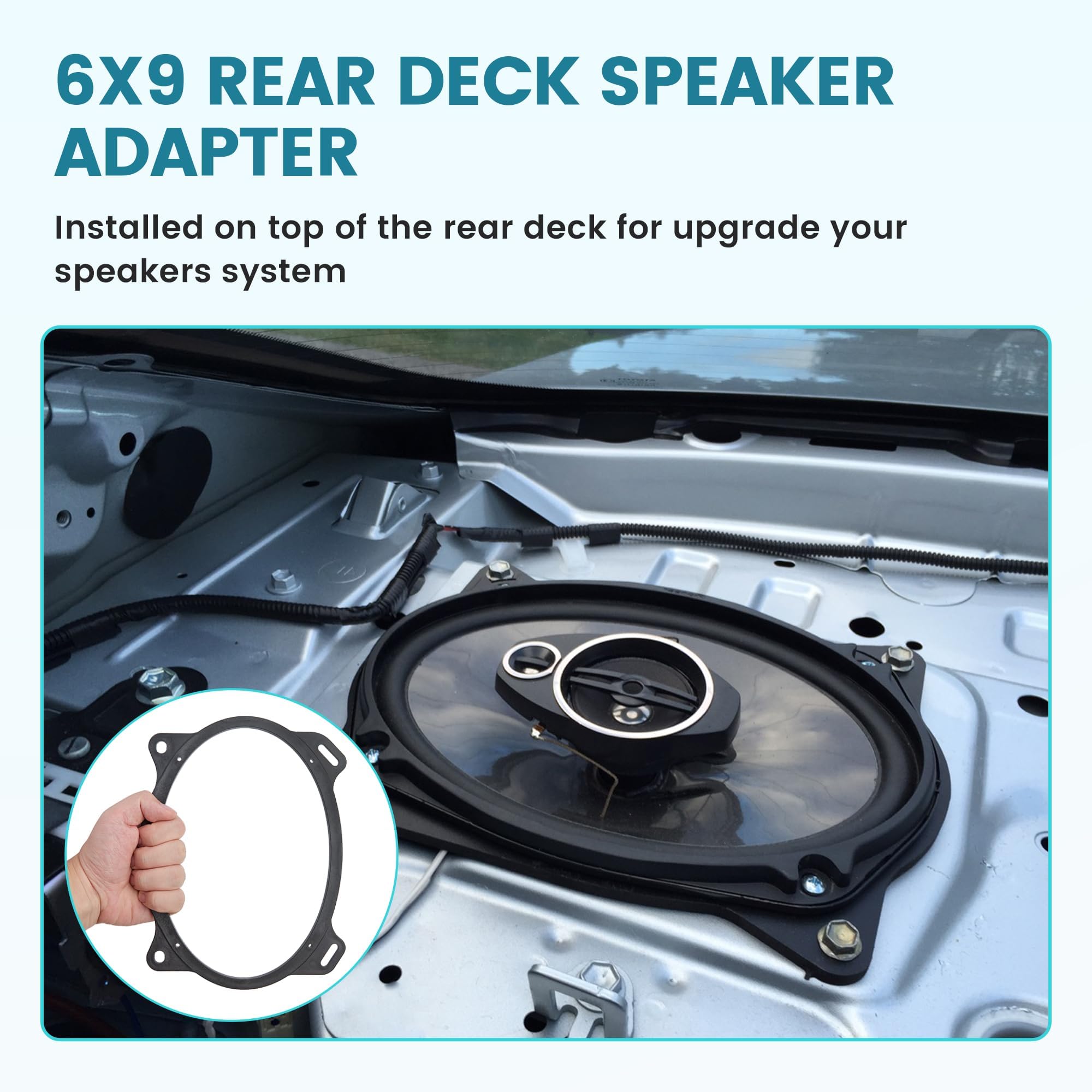 Nuith 6X9 Inch Rear Deck Speaker Adapter Spacer Ring For Toyota Camry/Corolla/Yaris 2002 2013 Install Aftermarket Radio Speaker