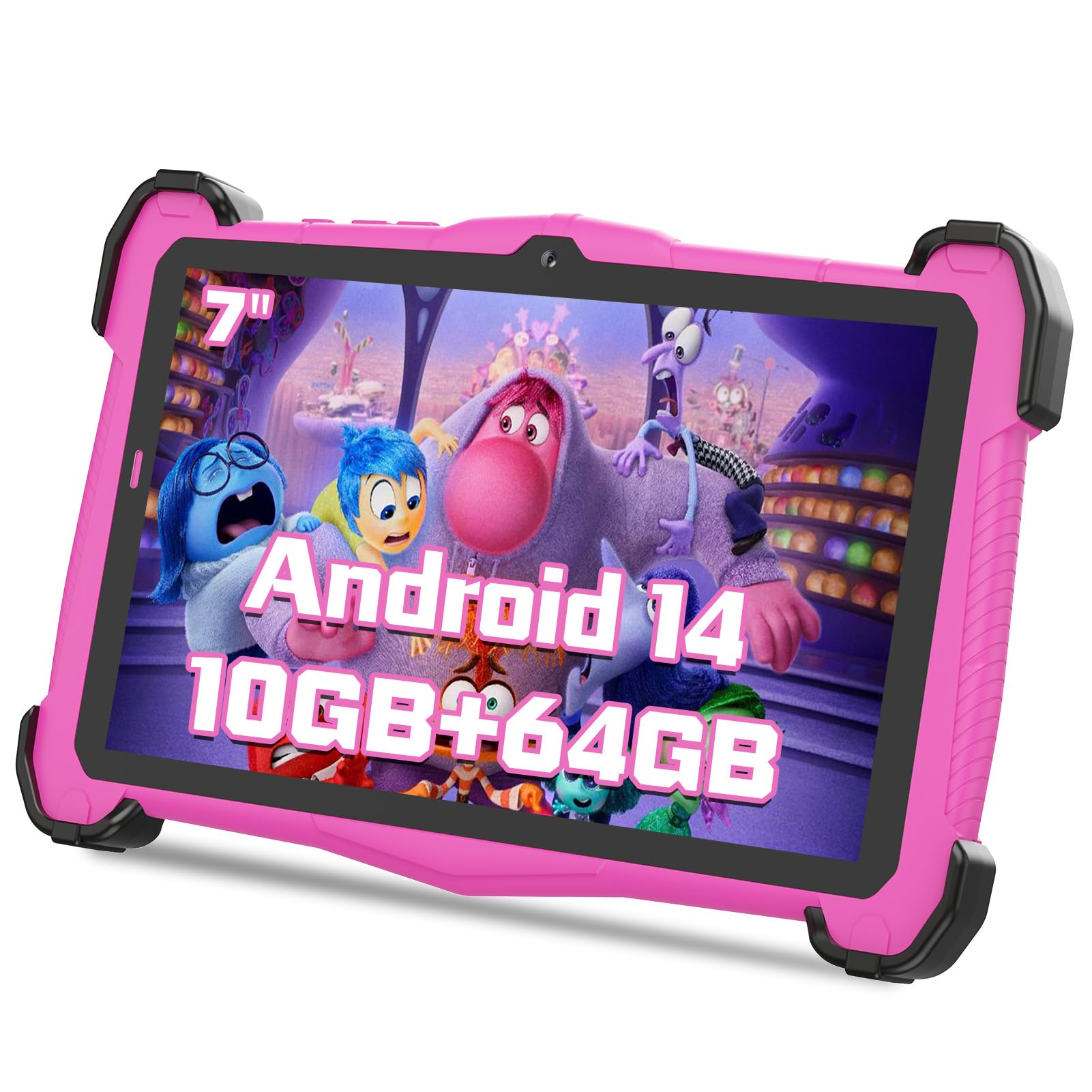 Fivahiva Kids Tablet, 7 Inch Android 14 Tablet For Kids 3 7, 10Gb+64Gb (Expandable To 128Gb), Octa Core, Educational Games, Pare