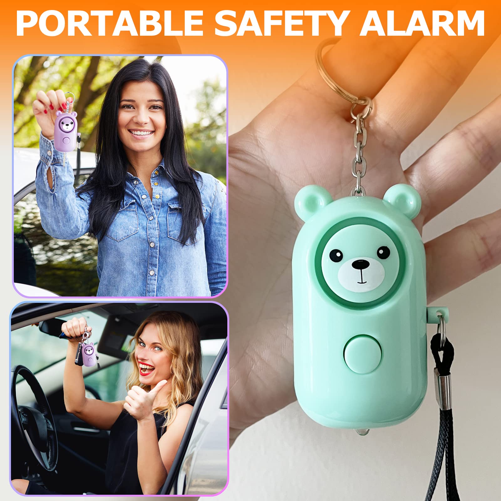 Personal Alarm For Women Kids And Elders Safe Sound, 130Db Siren Emergency Self Defense Security Alarm Keychain Loudly With Led