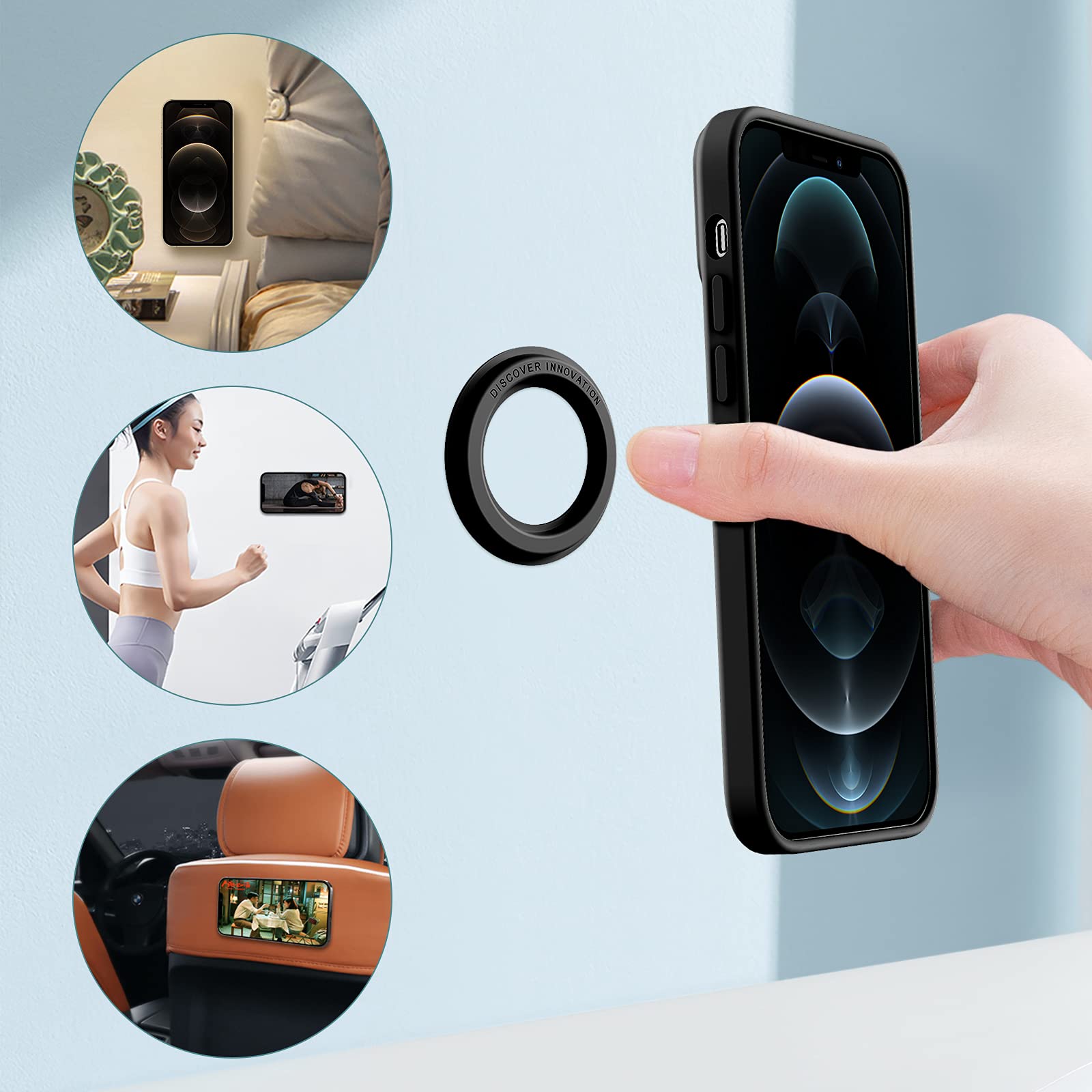 Nillkin Magsafe Wall Mount Magnetic Shower Phone Holder, 2 Pack Snaphold Magnetic Sticker For Iphone 15 14 13 12 Pro Max/Pro, Ma