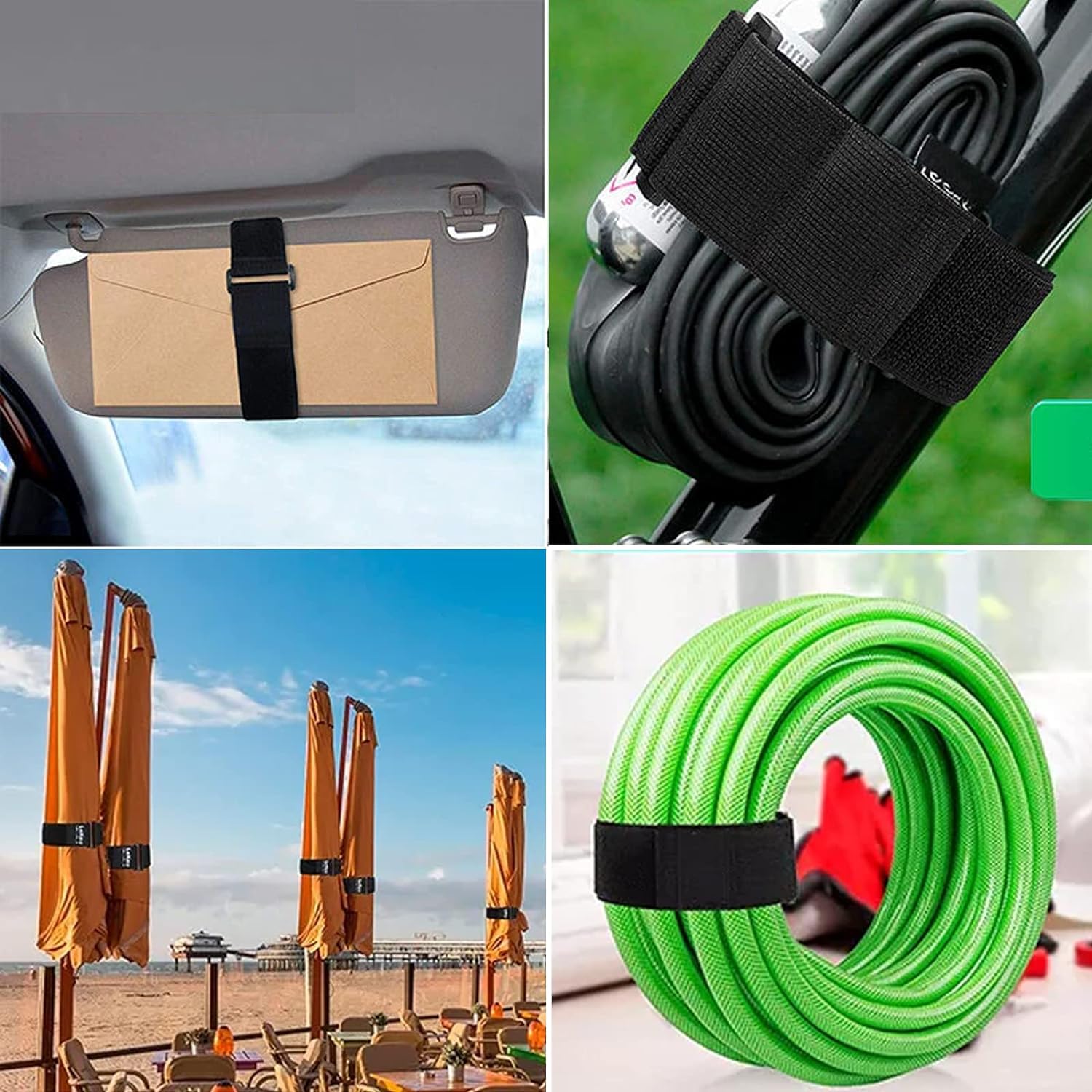 1.5 Inch Wide 26Ft Cable Straps With 20 Buckles, Heavy Duty Nylon Hook And Loop Straps For Fastening Securing, Reusable Cut To L