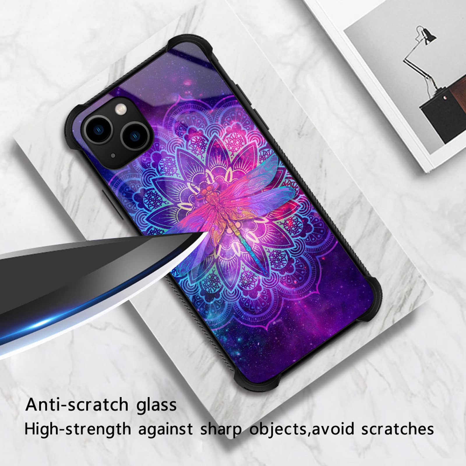Iphone 13 Case, Colorful Unicorn Iphone 13 Cases For Women Girls, Pattern Design Shockproof Anti Scratch Organic Glass Case For