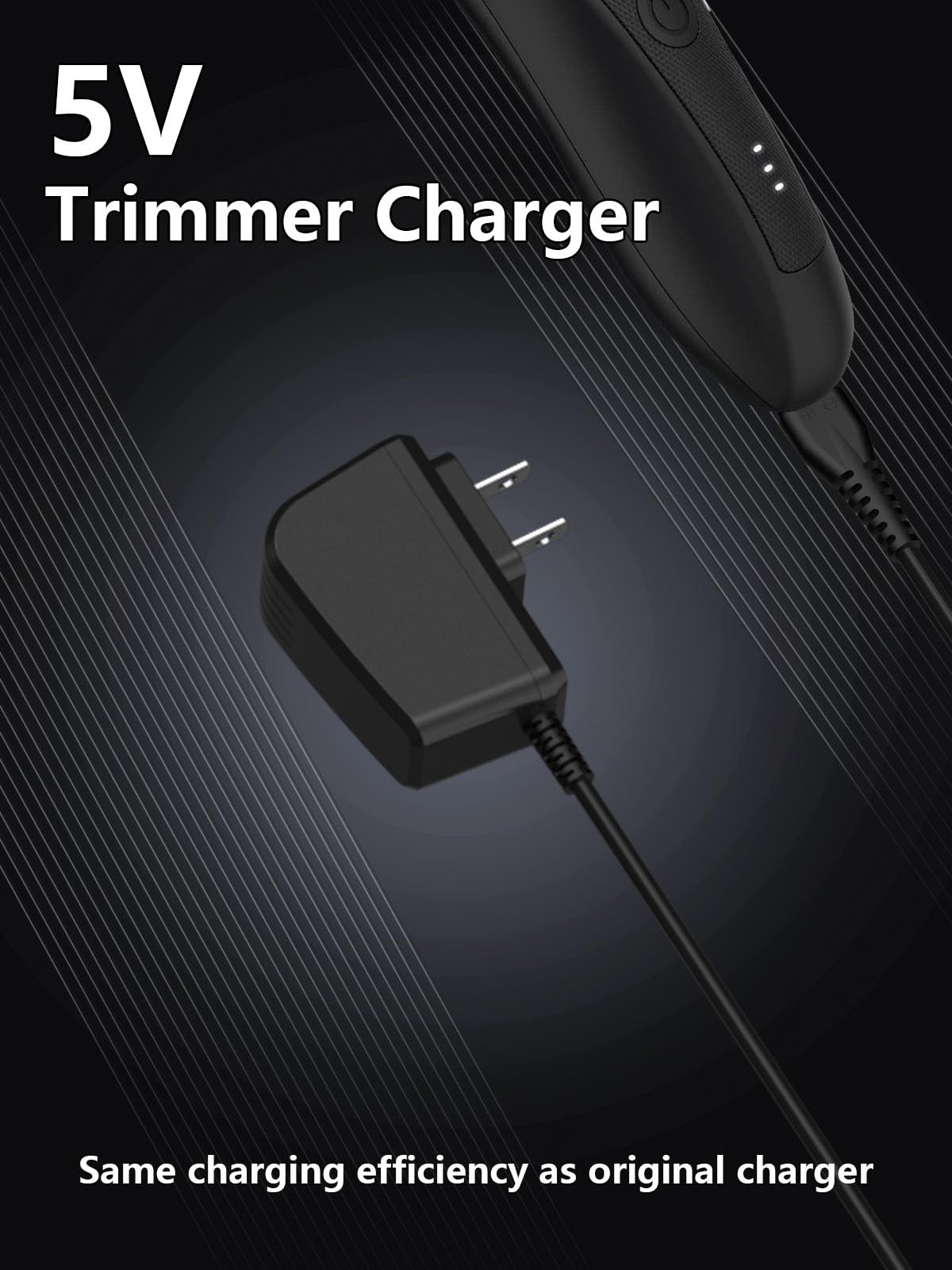 Replacement Charger For Manscaped Lawn Mower 3.0/2.0 Electric Groin Hair Trimmer Manscape Power Adapter Supply Cord 5Ft 5V 1A Bl