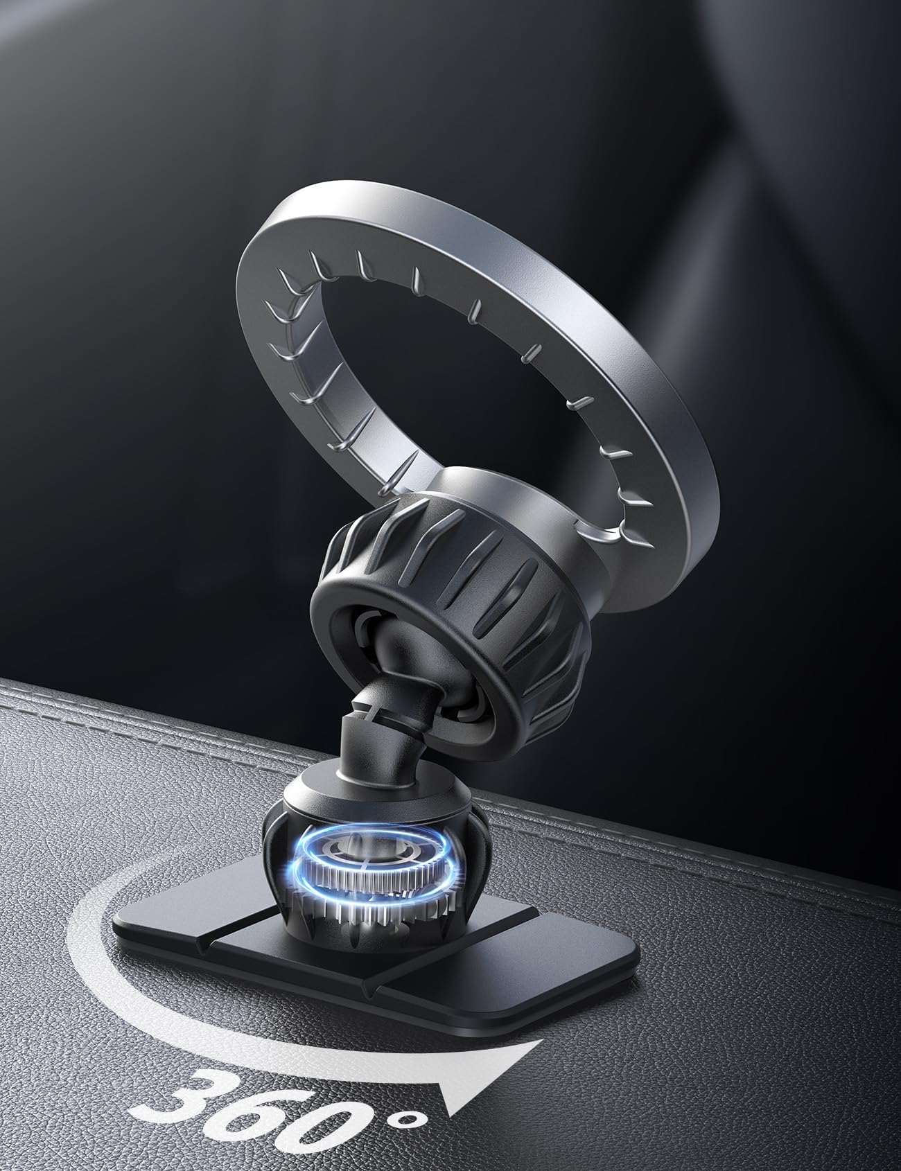 Lamicall For Magsafe Car Mount - [20X N55 Magnets] Magnetic Phone Holder For Your Car Dashboard Vent Car Mount Silver