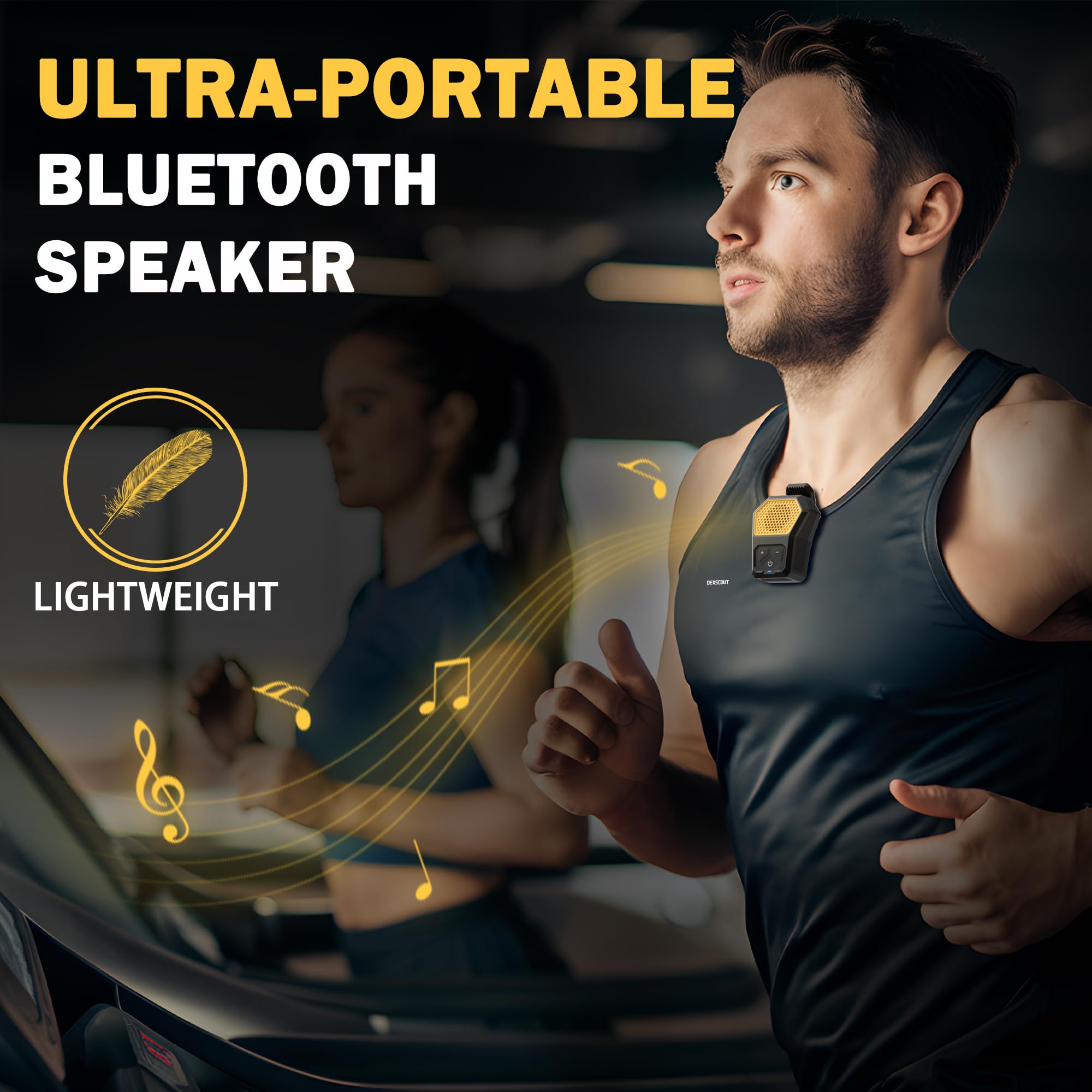 Dexscout Wearable Bluetooth Speaker,Clip On Wireless Portable Mini Water Resistant Speaker,Built In Mics For Hands Free Music An