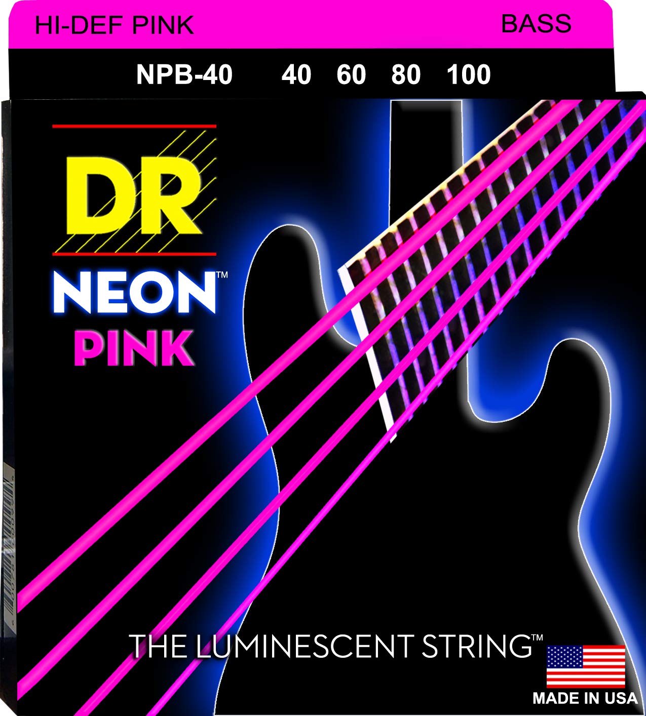 Dr Strings Hi Def Neon Bass Guitar Strings (Npb 40)