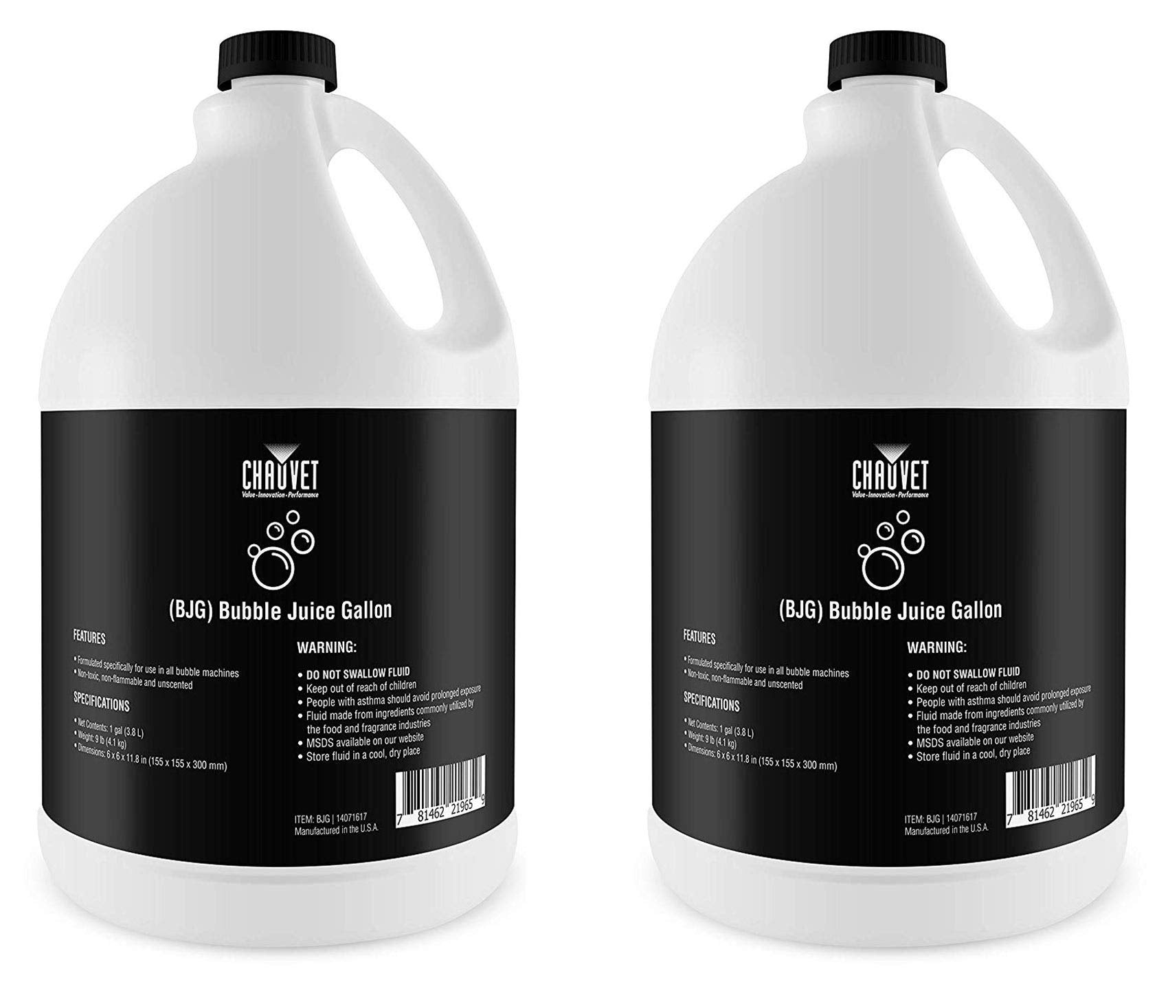 (2) Chauvet Dj Bjg Gallons Bubble Fluid Juice For Hurricane Bubble Haze Machines