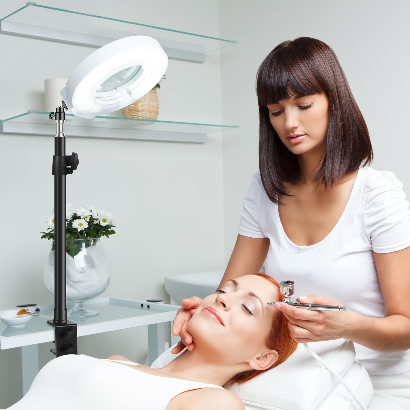 Tinpops Camera Desk Mount Stand, 15.5 21.5'' Adjustable Desktop C Clamp Mounting Stand, Aluminum Tabletop Light Stand With 1/4''