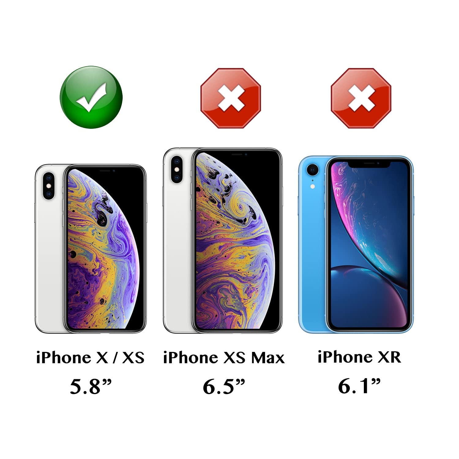 Wallskin Case For Iphone Xs/X/10 (5.8) Heavy Duty Full Body Military Grade Drop Protection Carrying Cover Holder | Holster For