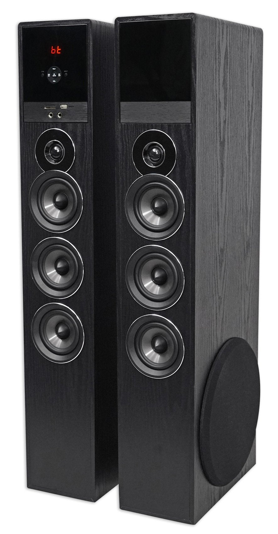 Rockville Tm150B Black Home Theater System Tower Speakers 10'' Sub/Bluetooth/Usb
