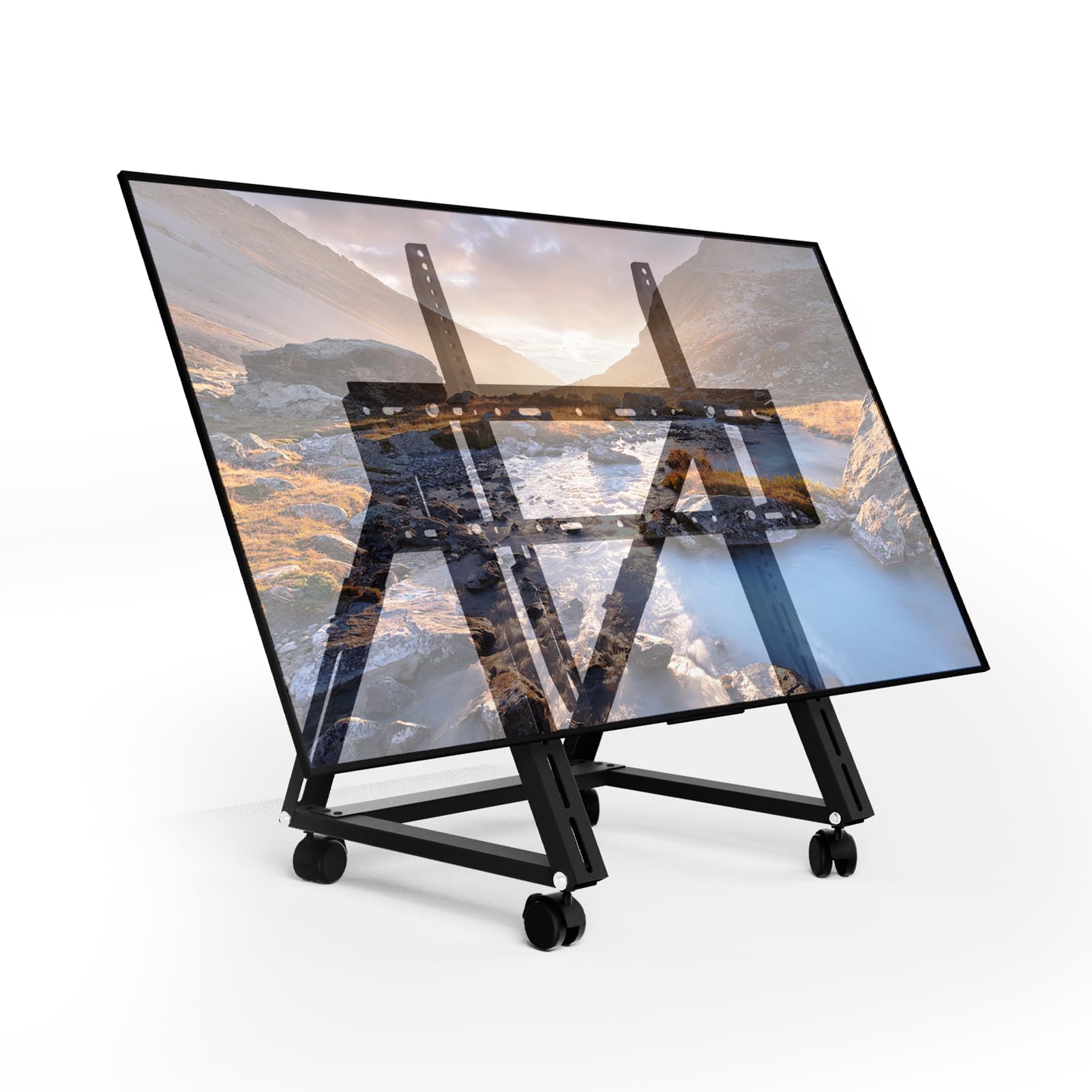 Duiliuu Low Height Mobile Tv Stand, Rolling Tv Stand With Wheel For 26 65 Inch Tv, Hight Adjustable, 36  68 Adjustable Viewing A