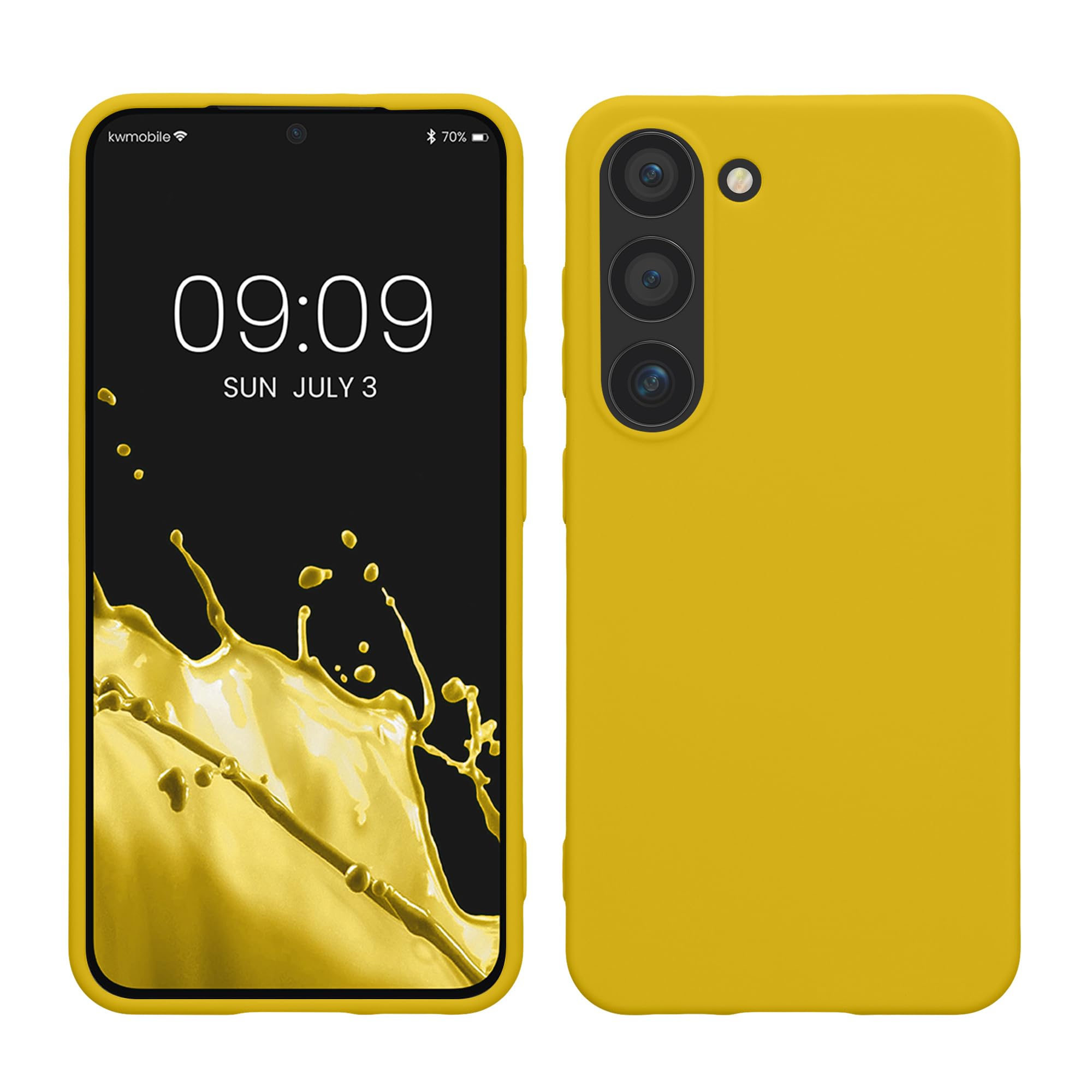 kwmobile Case Compatible with Samsung Galaxy S23 Case - Soft Slim Protective TPU Silicone Cover - Radiant Yellow
