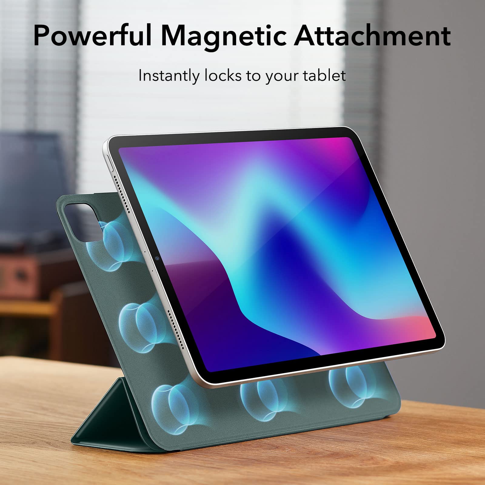 Esr For Ipad Pro 12.9 Case, 12.9 Inch Ipad Pro Case (2022/2021/2020, 6Th/5Th/4Th Generation), Convenient Magnetic Attachment, 2 Way Stand, Full Pencil 2 Support, Rebound Magnetic Case, Forest Green