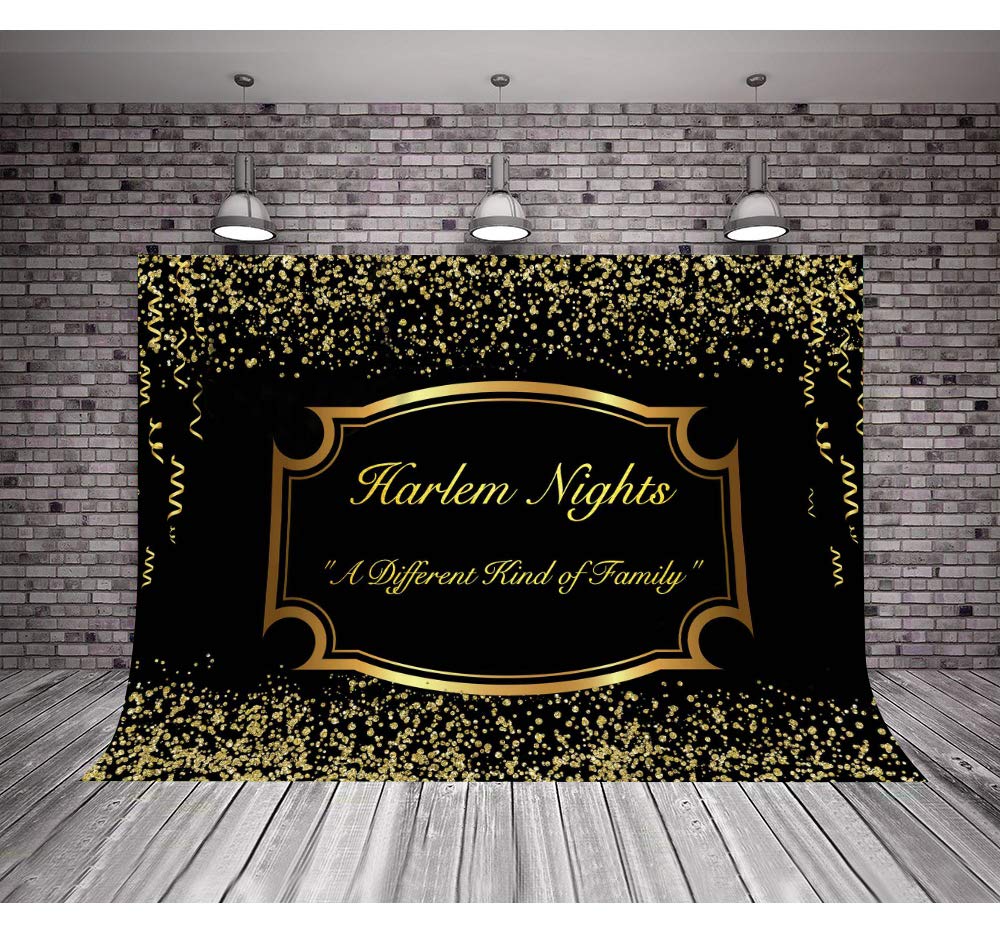Harlem Night Background 10X7Ft Party Golden Ribbon Diamond Photo Studio Photo Booth Backdrop Props Hxme402