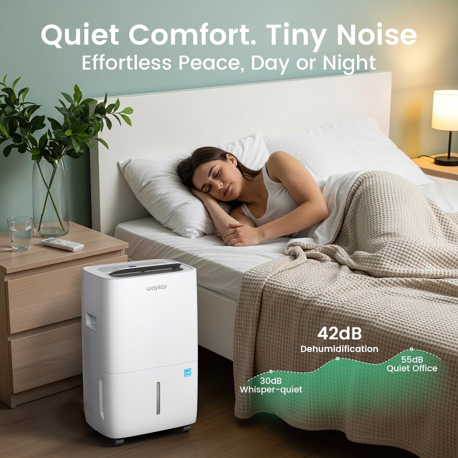 Waykar 80 Pints 2025 Energy Star Dehumidifier For Spaces Up To 5,000 Sq. Ft For Basement And Home, Large Room With Drain Hose An