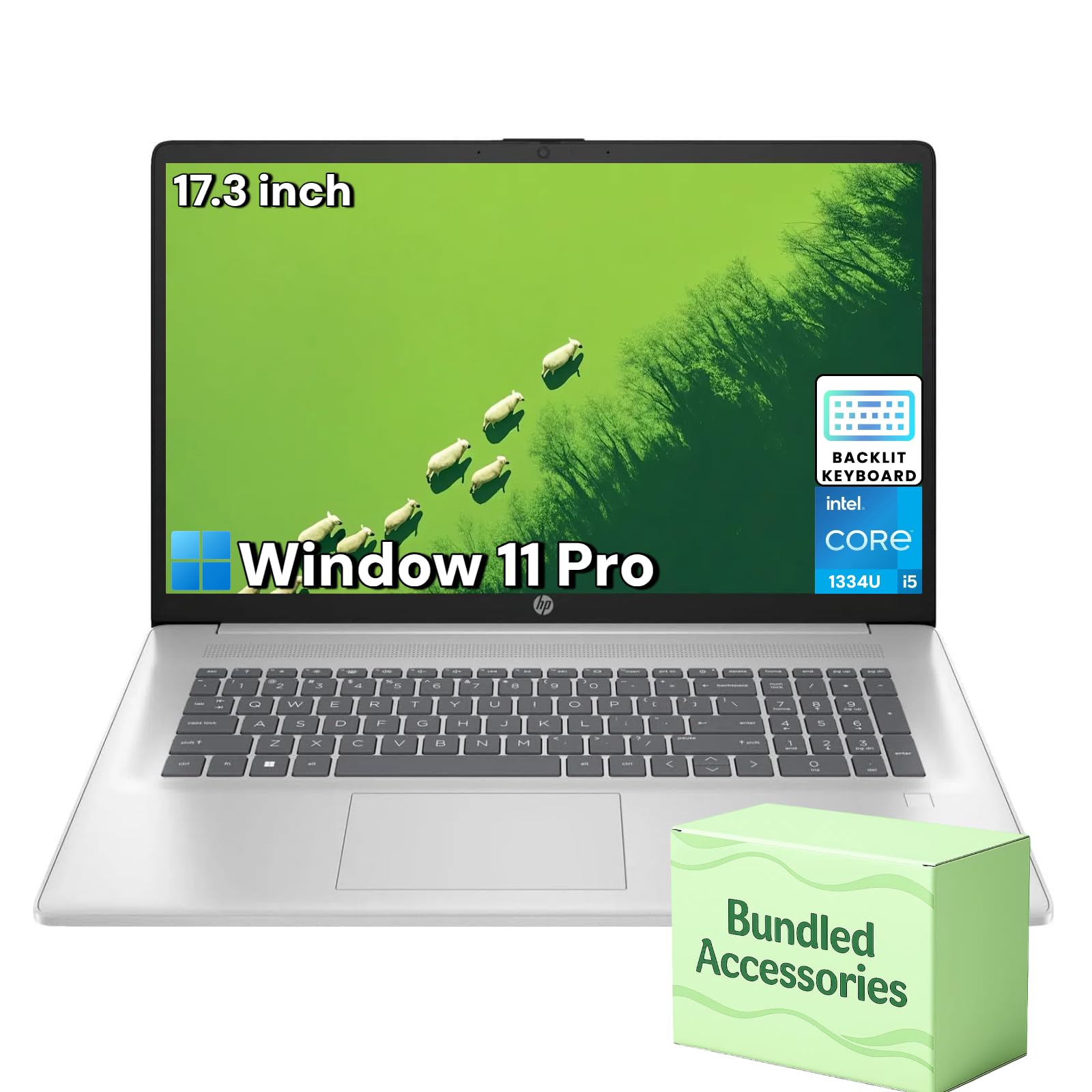 HP Flagship 17 Laptop Computer - 17.3 HD+ Anti-Glare Screen, Intel 10-Core i5-1334U, Intel Graphics, Backlit Keyboard, Wi-Fi 6,