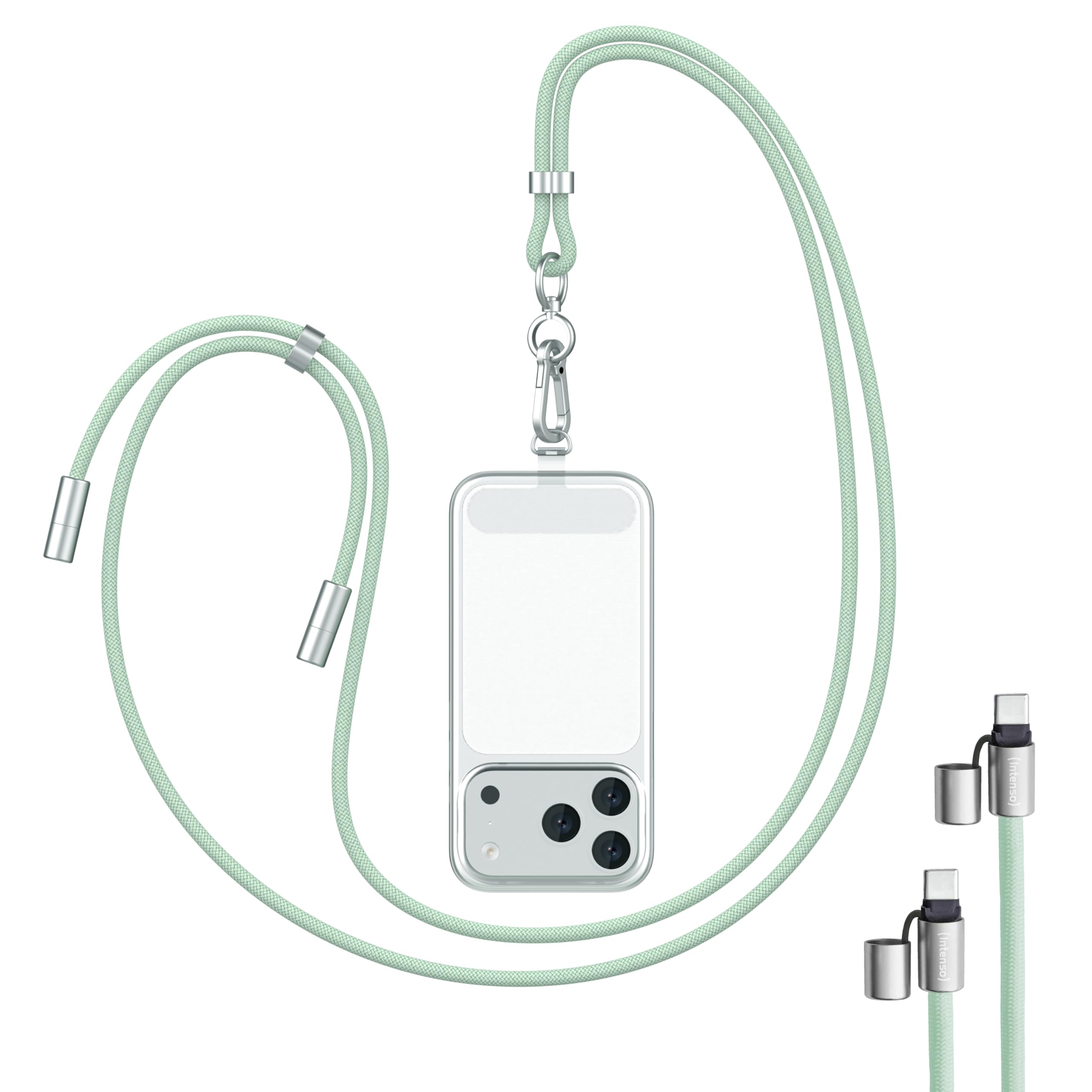 Intenso USB-C Charging Cable 60W 480Mbps Nylon PD3.0 QC4.0-1.65m Adjustable Size Green