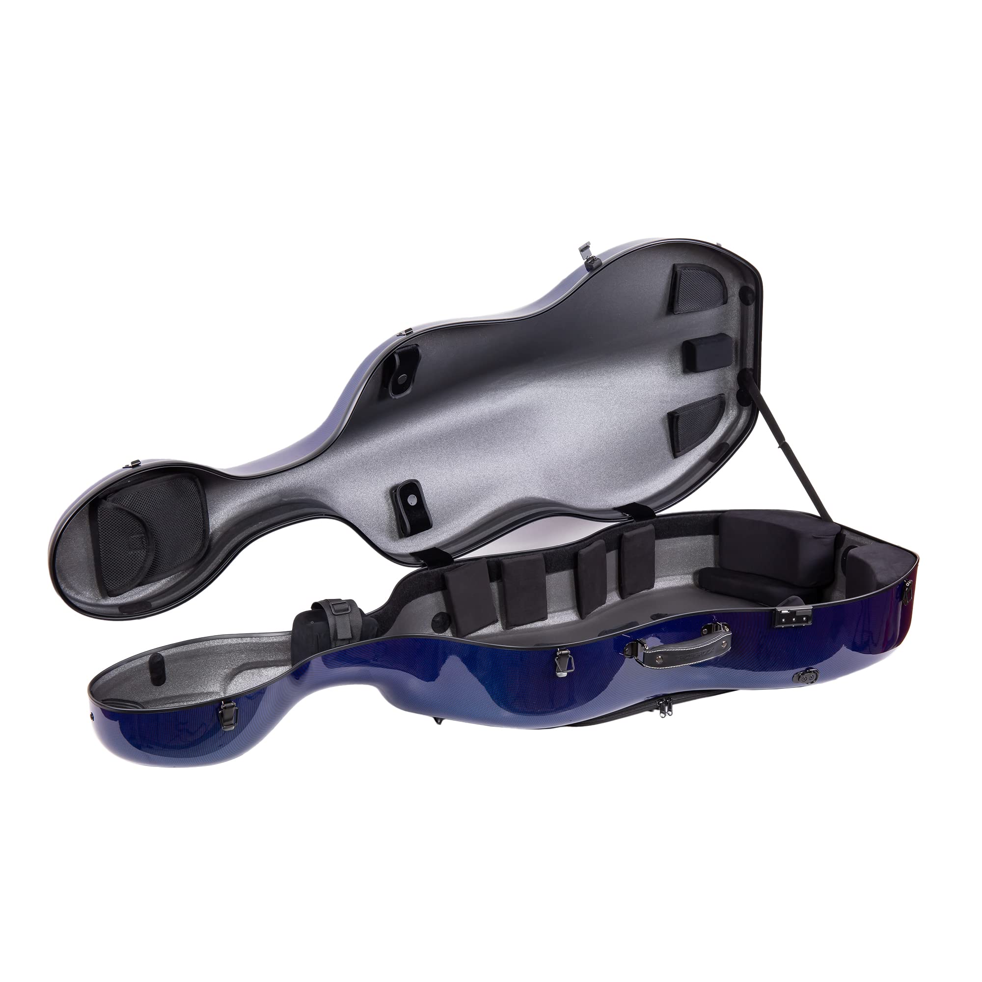 Crossrock Cello Case Fits 4/4 Full-Size Cellos, Carbon Fiber Shell Weighs 7.5 Lb-Blue(Crf3020Cefbl)