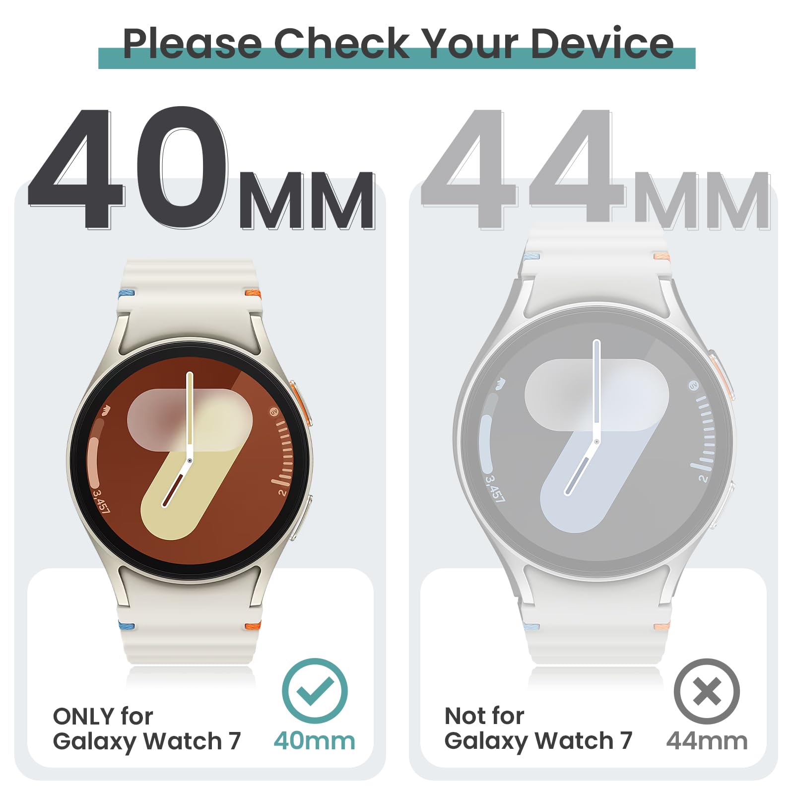 Tensea [2Pack] For Samsung Galaxy Watch 7 2024 Screen Protector Case 40Mm Accessories, Protective Face Cover For 40 Mm, Hard Bum