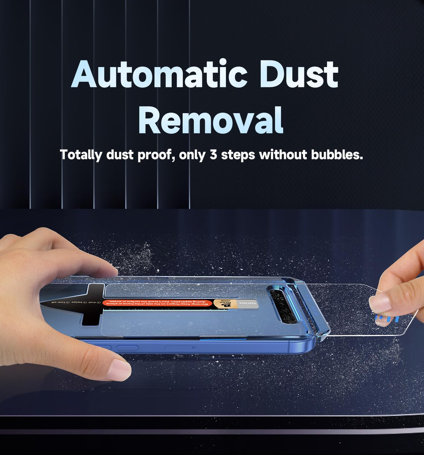 Magic John 2 Pack For Iphone 16 6.1 Inch Tempered Glass Screen Protector (Not Pro), Auto Dust Elimination, Bubble Free, Easy Ins