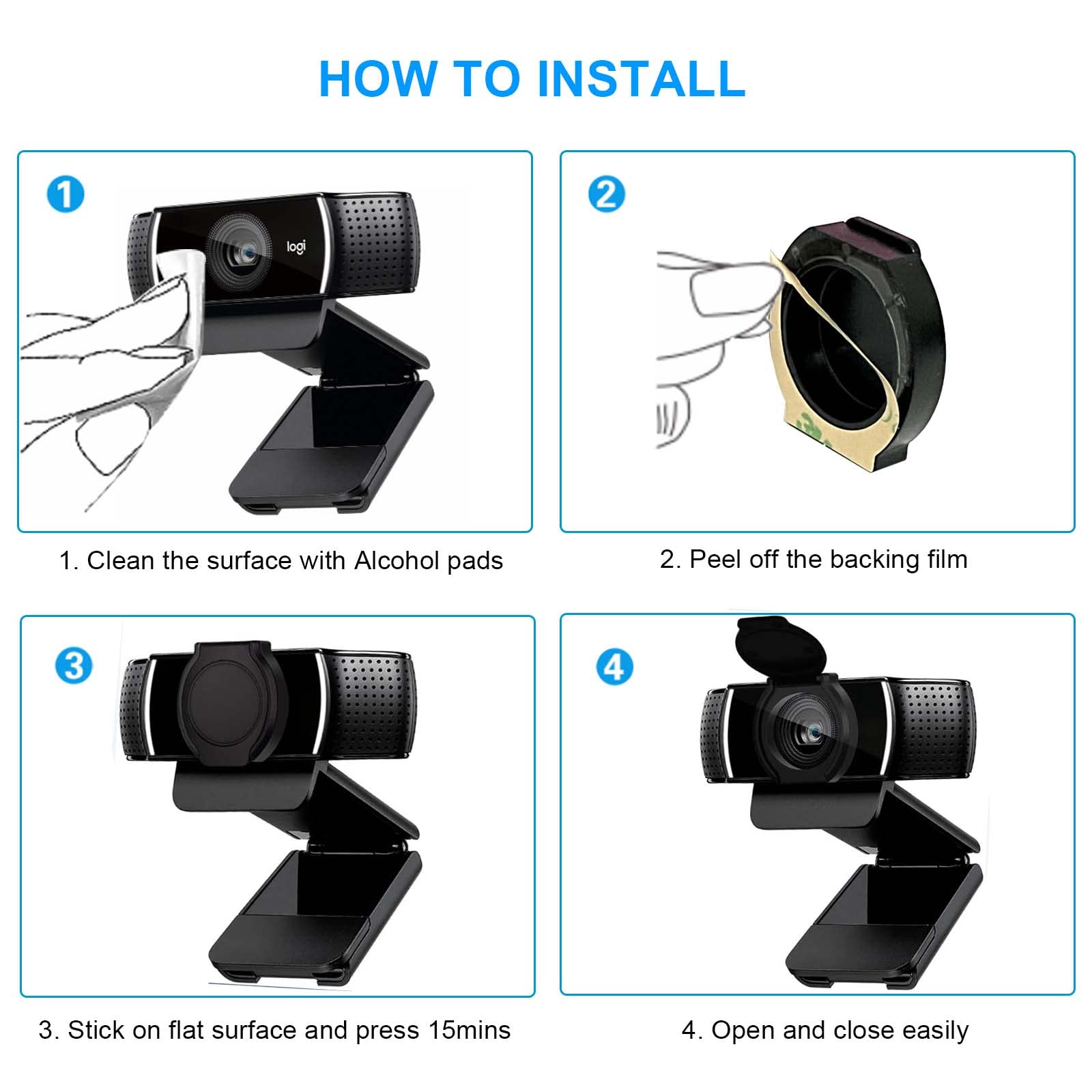 2 Pack Universal Webcam Cover, Desktop Computer External Webcam Lens Cover Shutter Cap Hood, Streaming Web Camera Privacy Cover