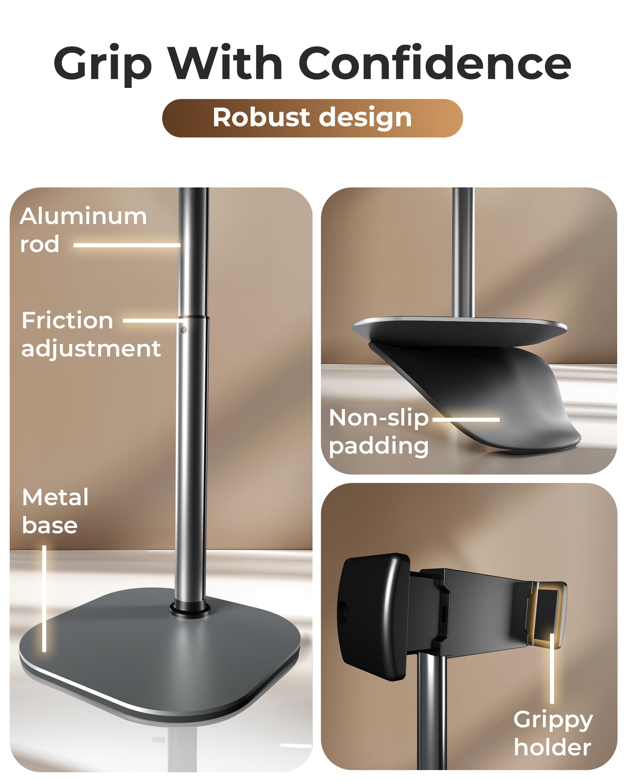 Cooper Chat Stand, Height Adjustable Cell Phone Stand For Desk | Rotating, Tilting Cell Phone Holder For Desk With 9 14'' Eye Le