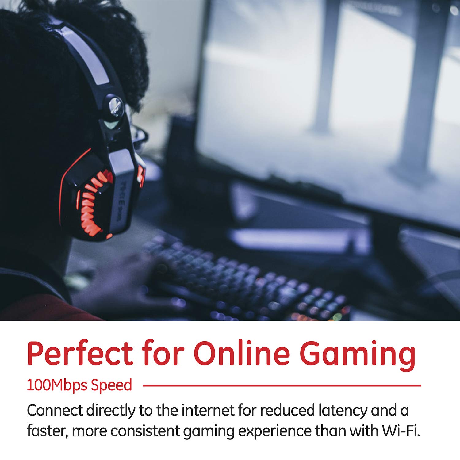 Ge Cat5E Ethernet Cable, 25Ft Ethernet Cable, Up To 100Mbps, Rated 100 Mhz, Utp, For High Speed Internet Devices, Streaming Devi