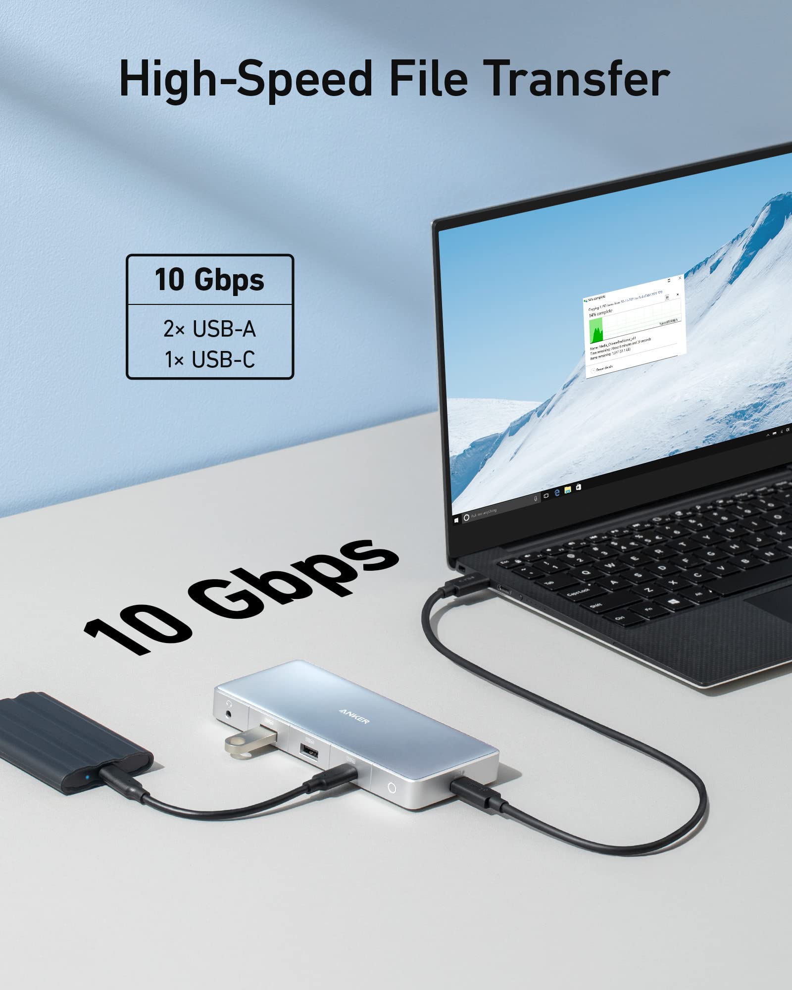 Anker 575 Usb C Hub (12 In 1, Dual Hdmi, Dp), Triple Display Docking Station, 10 Gbps Usb C And Usb A Data Ports, 4K Hdmi And Di