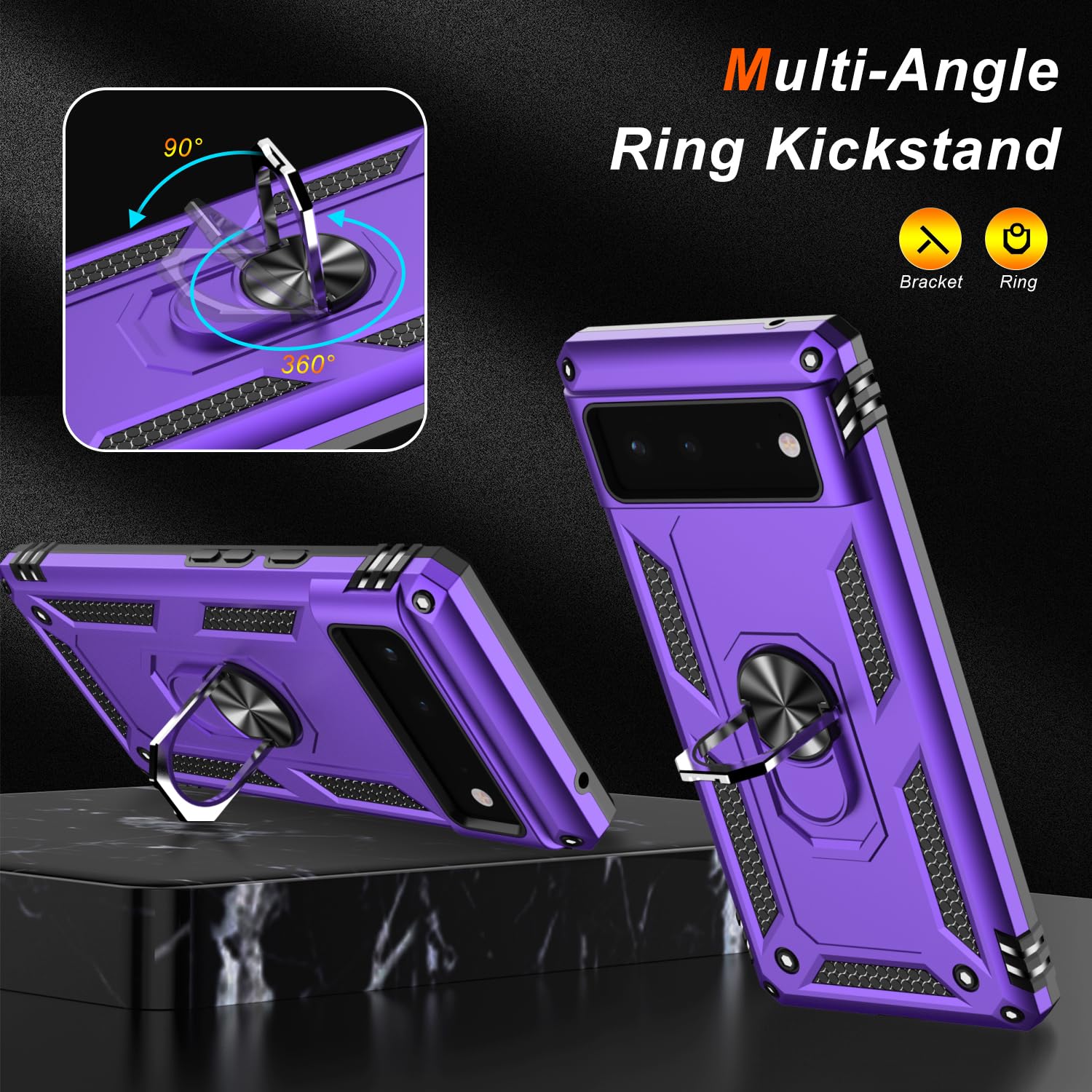 Lumarke For Google Pixel 6 Case With Screen Protector,Pass 16Ft. Drop Tested Military Grade Protective Phone Cover With Magnetic