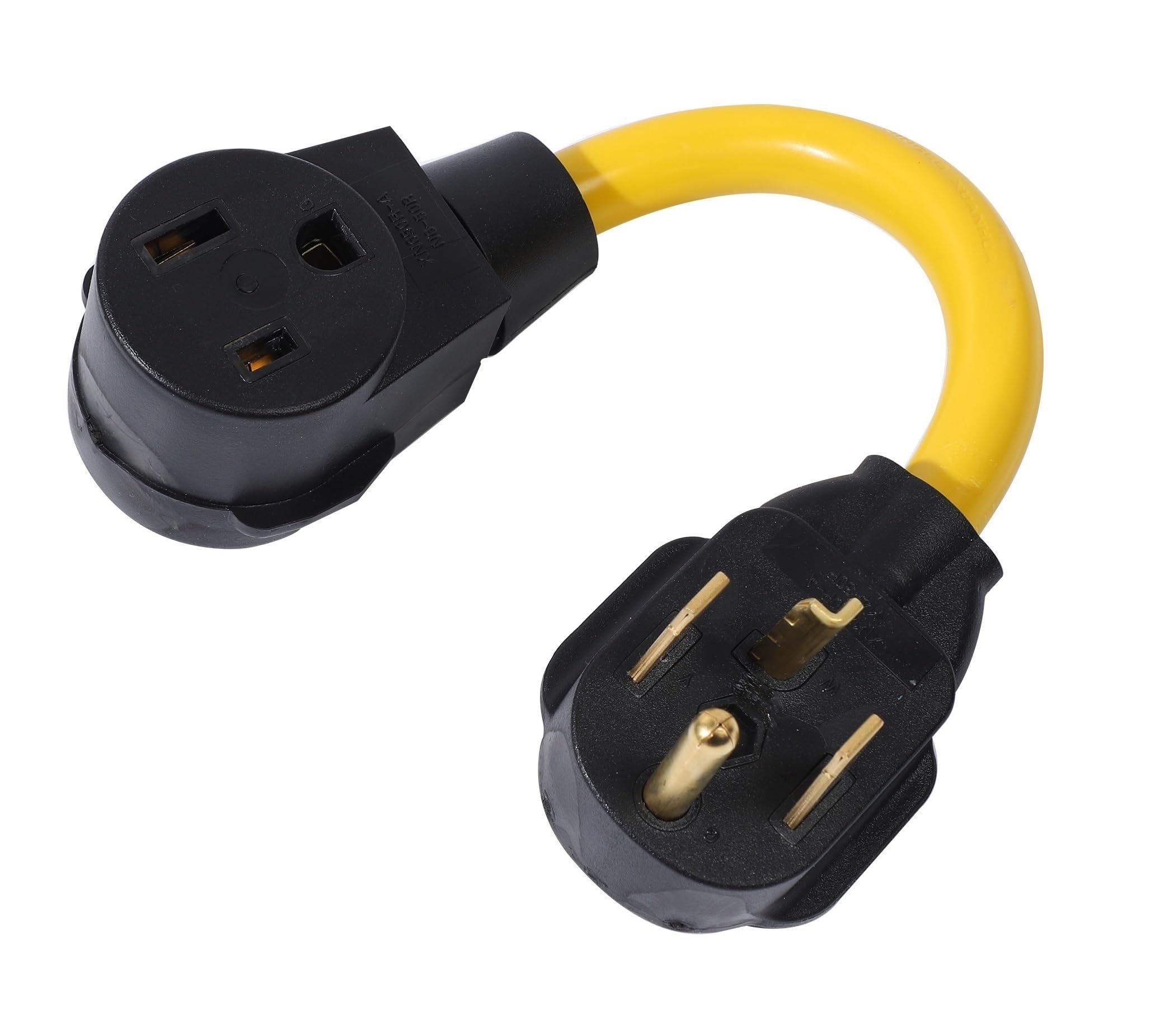 Onetak Nema 14 30P To 6 50R 240V 30 Amp 4 Prong Male Plug To 50 Amp 3 Prong Female Outlet Receptacle Generator Welder Dryer Ev Charger Power Cord Adapter