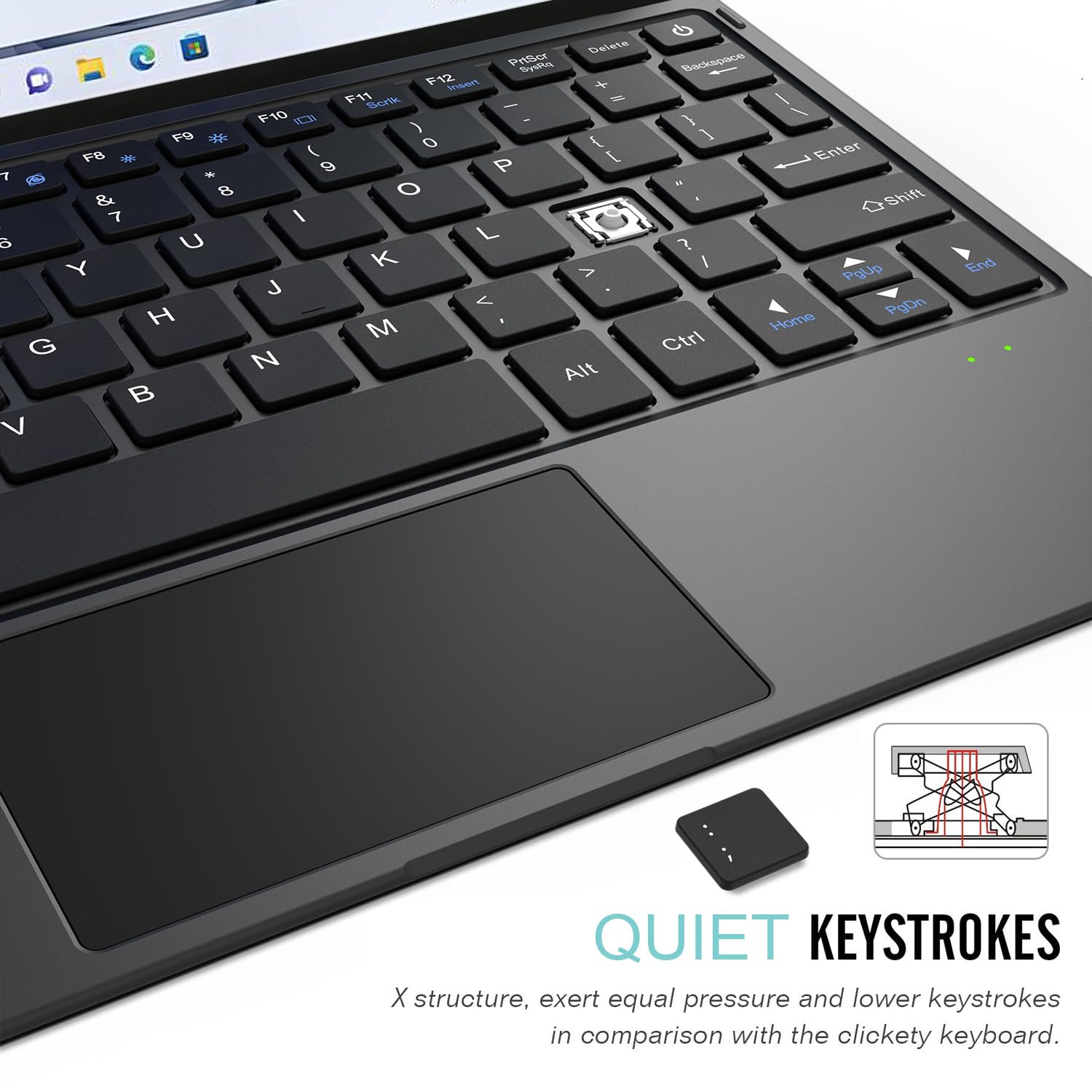 Arteck Microsoft Surface Go Type Cover, Ultra Slim Portable Bluetooth Wireless Keyboard With Touchpad For Latest Surface Go 4, 3